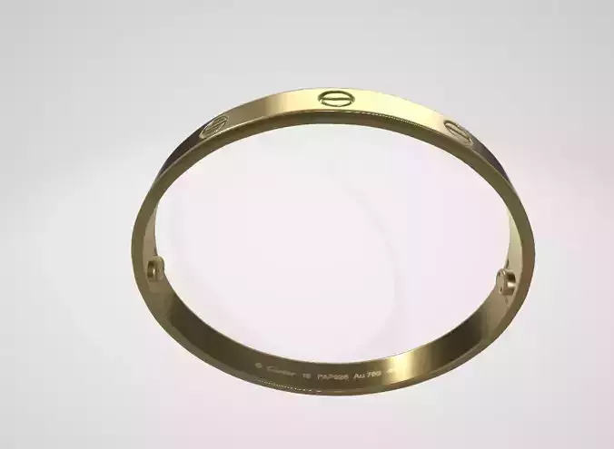 Jewery Luxury Love Bracelet Small Model Gold Color Low-poly 3D model