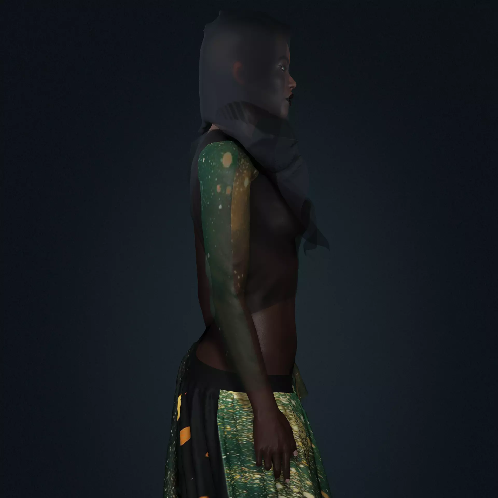 Dark Enchantress   Realistic 3D Female Character Low-poly 3D model_2