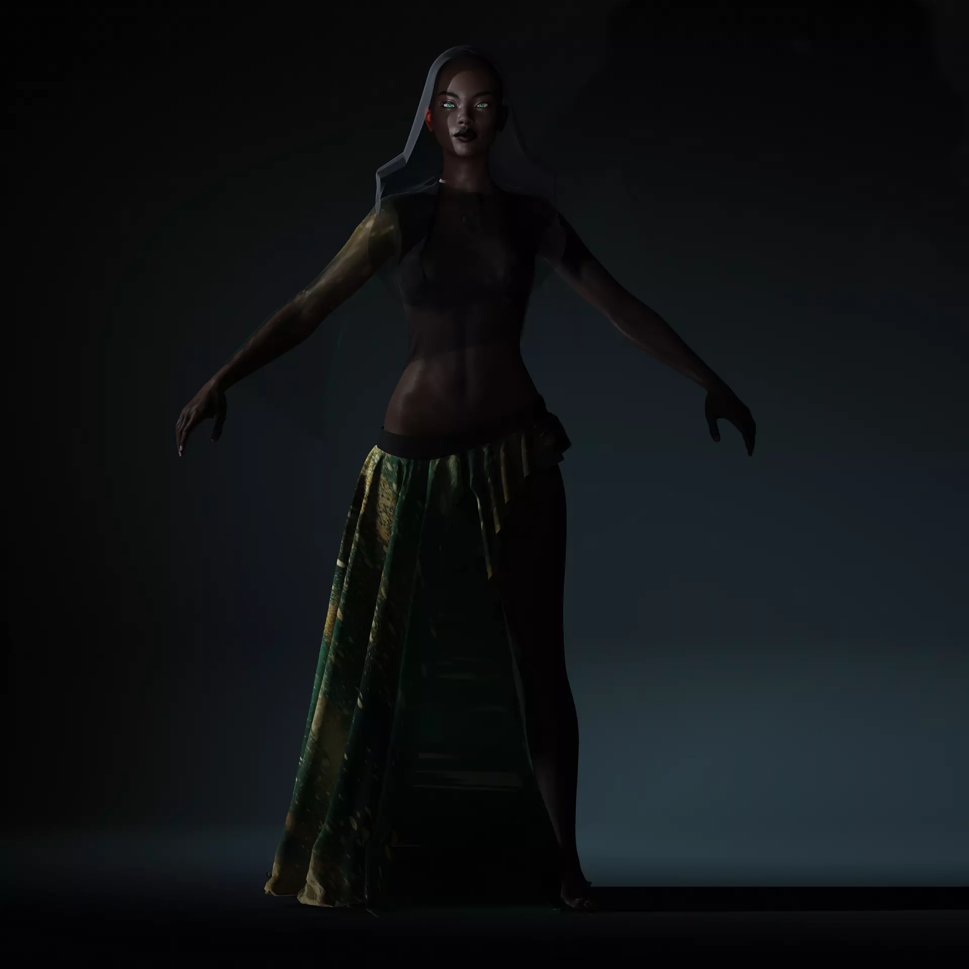 Dark Enchantress   Realistic 3D Female Character Low-poly 3D model_15