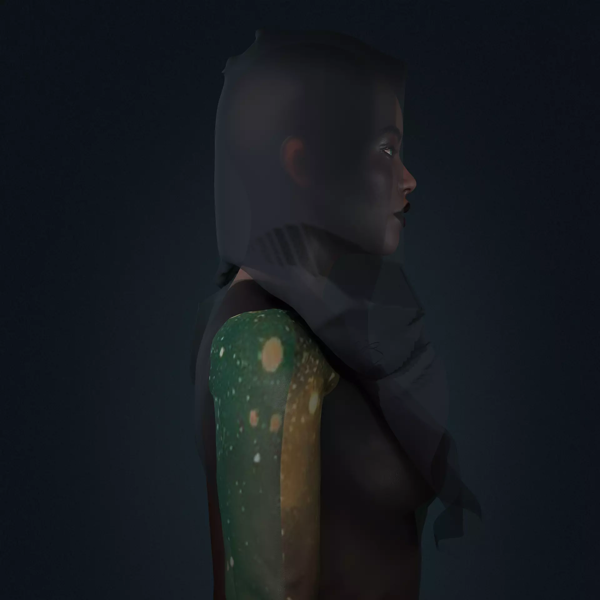 Dark Enchantress   Realistic 3D Female Character Low-poly 3D model_18
