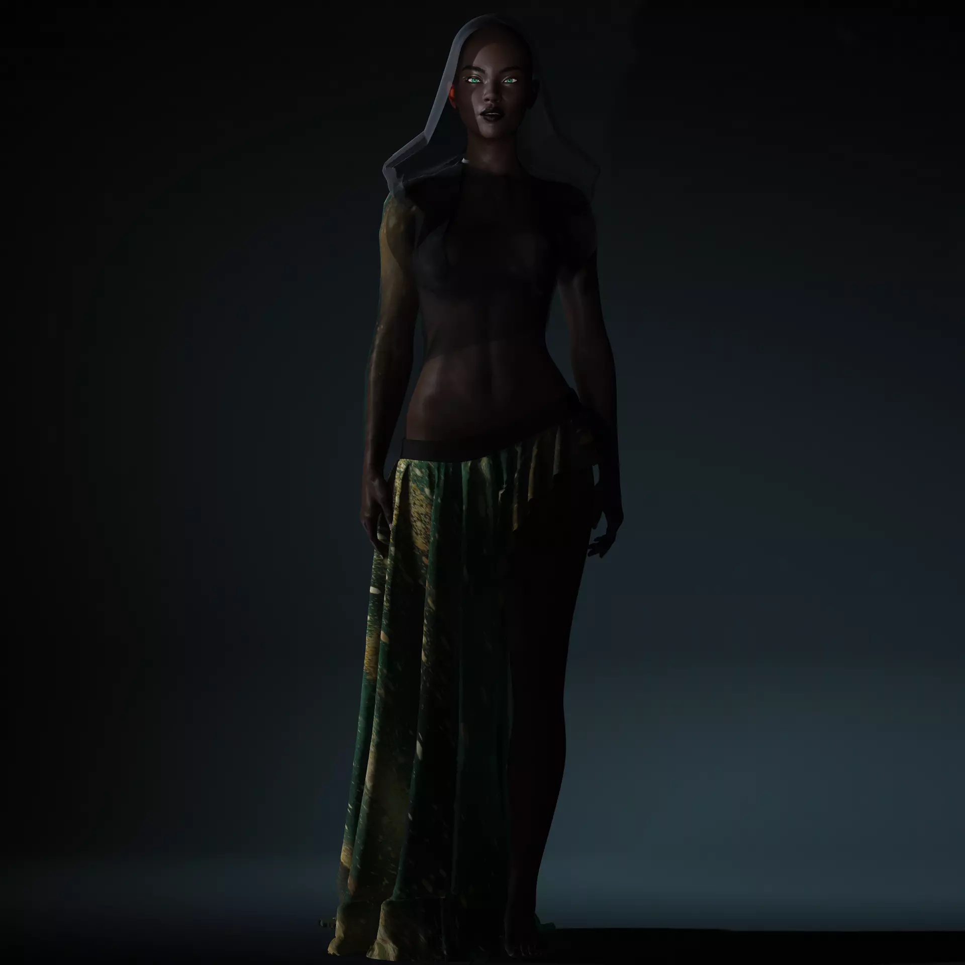 Dark Enchantress   Realistic 3D Female Character Low-poly 3D model_8
