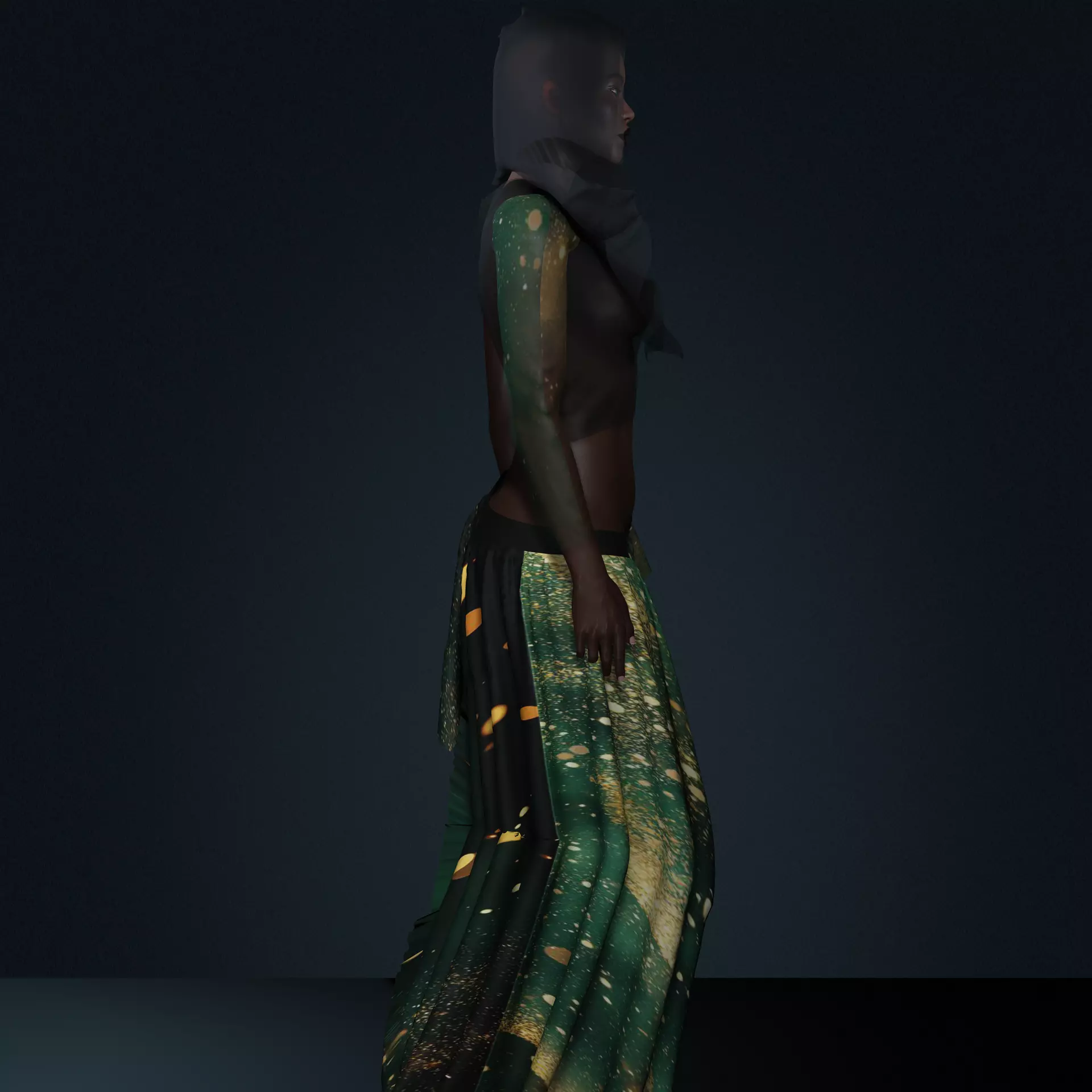 Dark Enchantress   Realistic 3D Female Character Low-poly 3D model_7