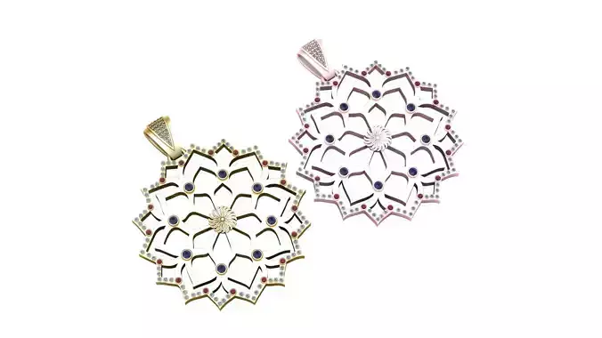 3D GOLD EARRING PENDANT 