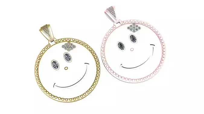 ROUND GOLD  EMOJI PENDANT 