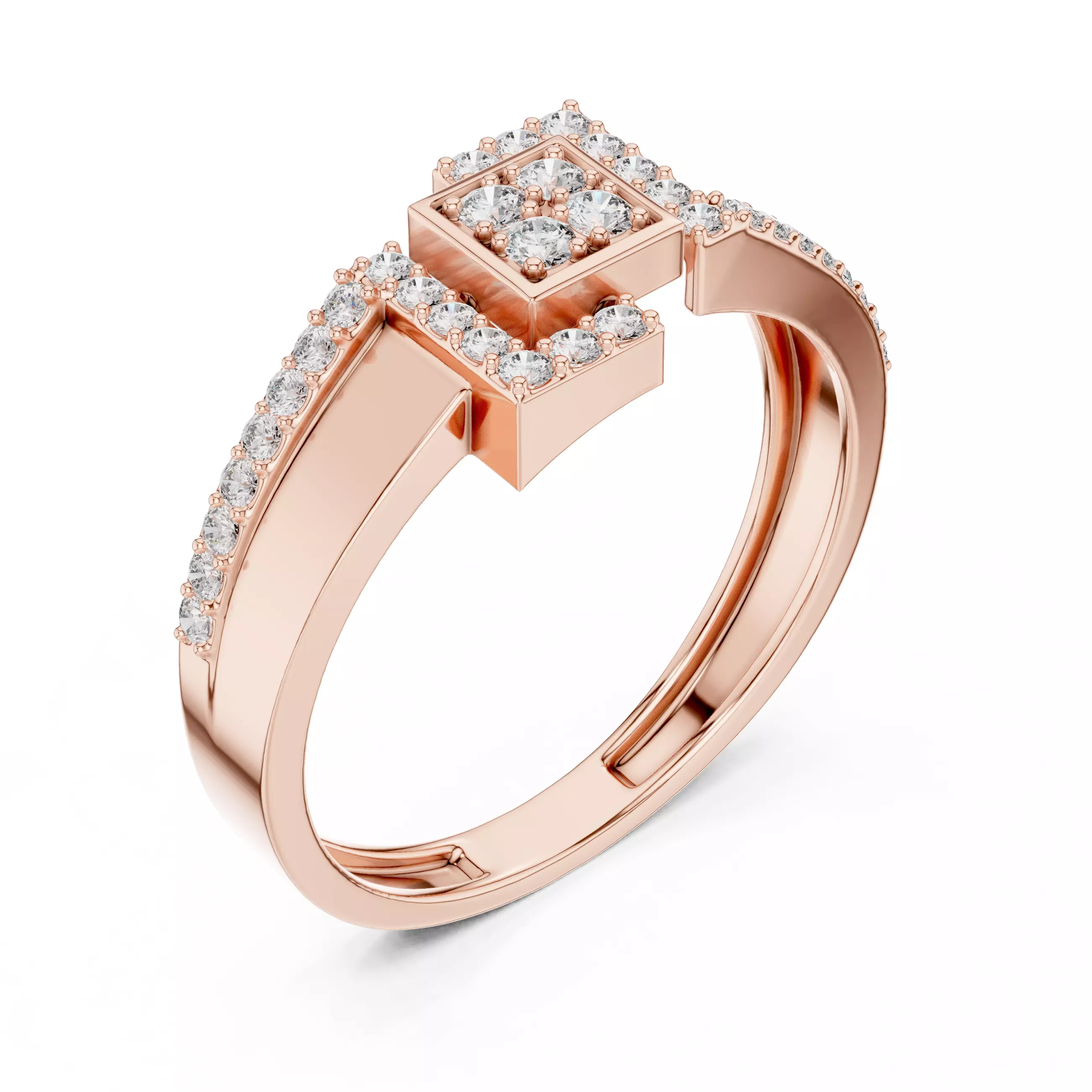 Diamond Band Ring 3dm stl renders animation videos details   3D print model_4