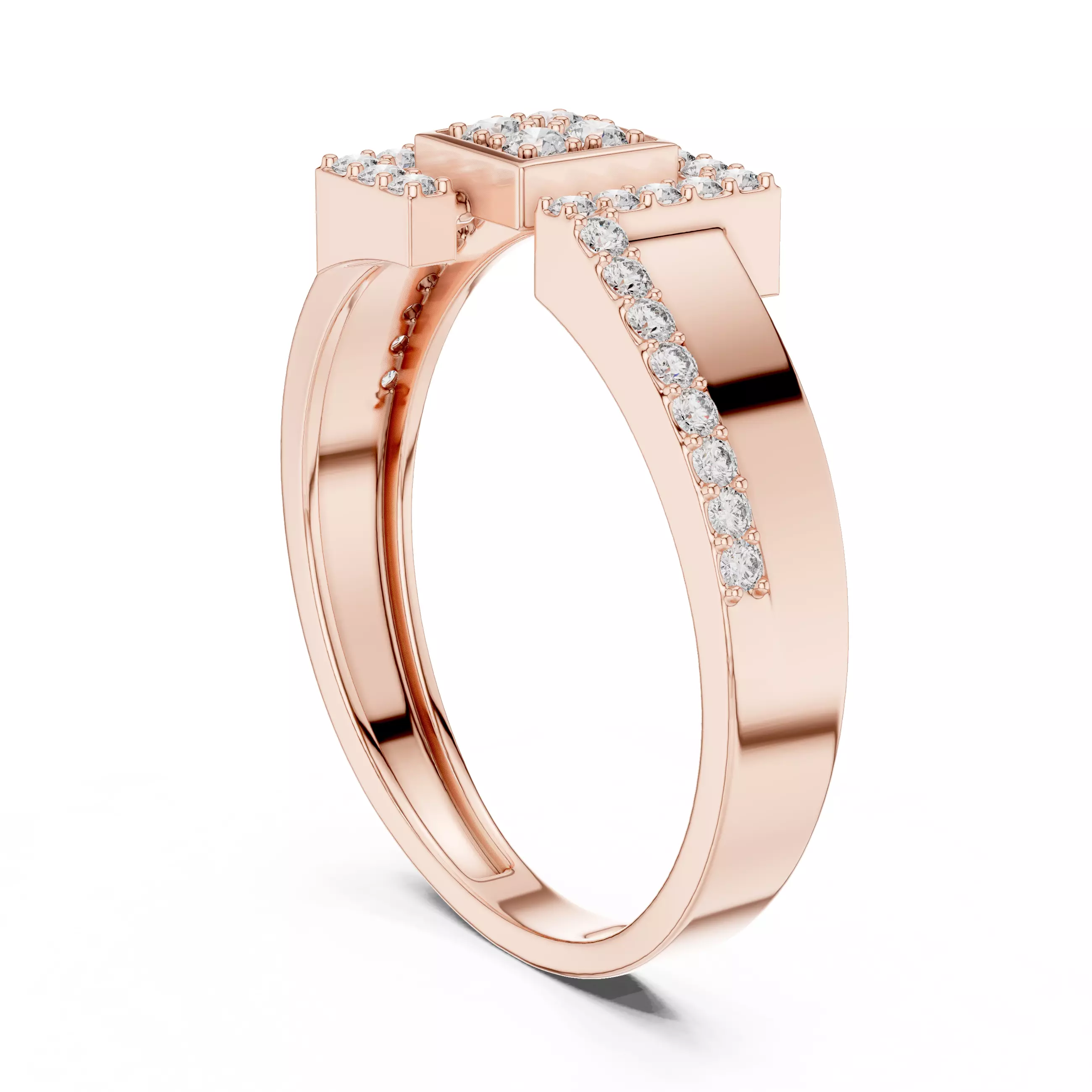 Diamond Band Ring 3dm stl renders animation videos details   3D print model_3