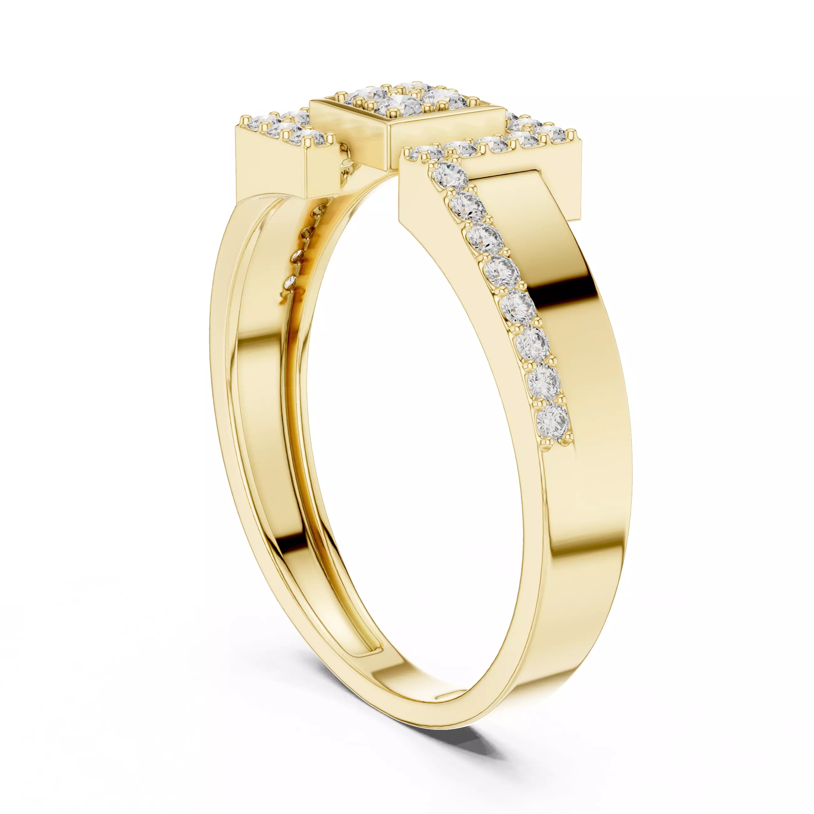 Diamond Band Ring 3dm stl renders animation videos details   3D print model_10