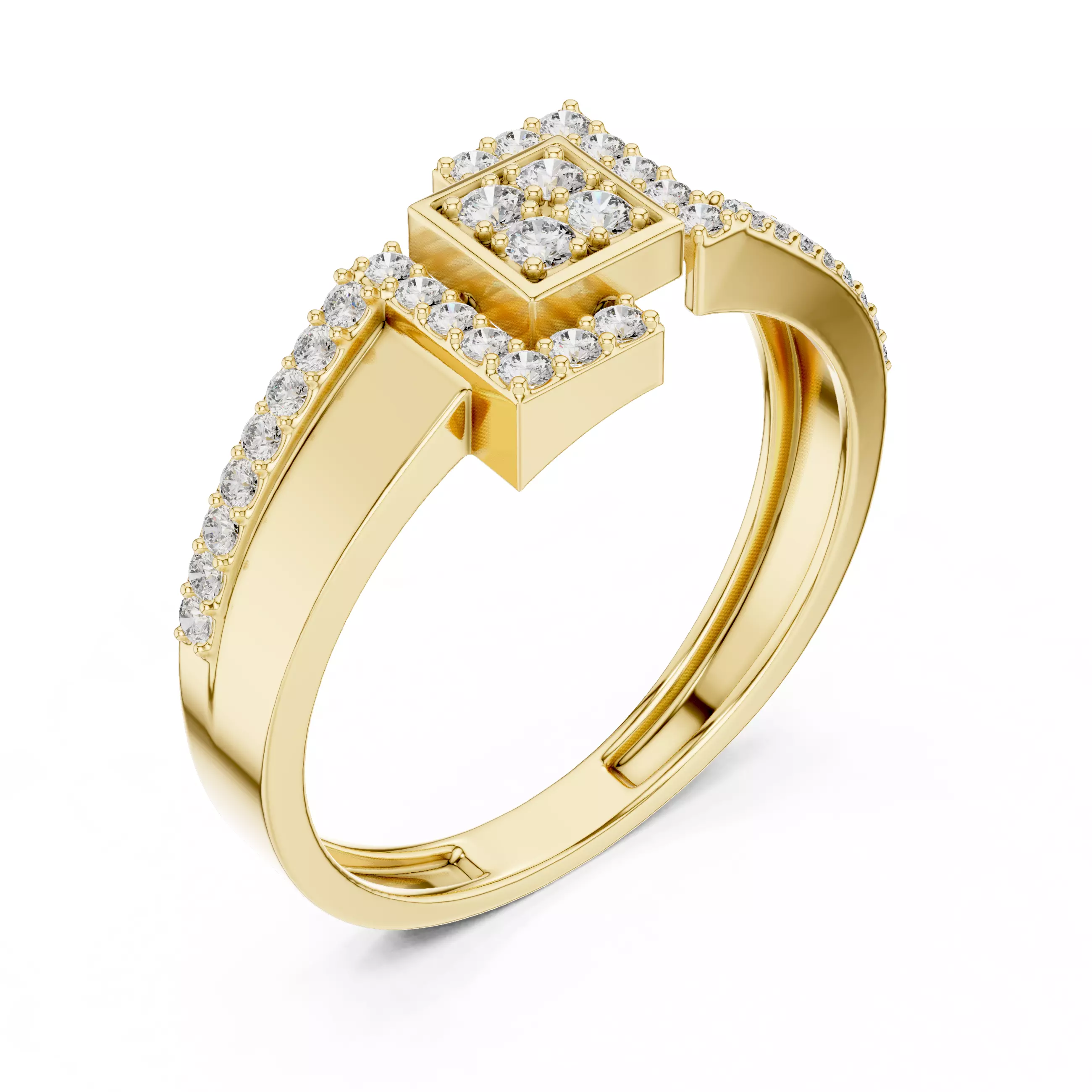 Diamond Band Ring 3dm stl renders animation videos details   3D print model_11