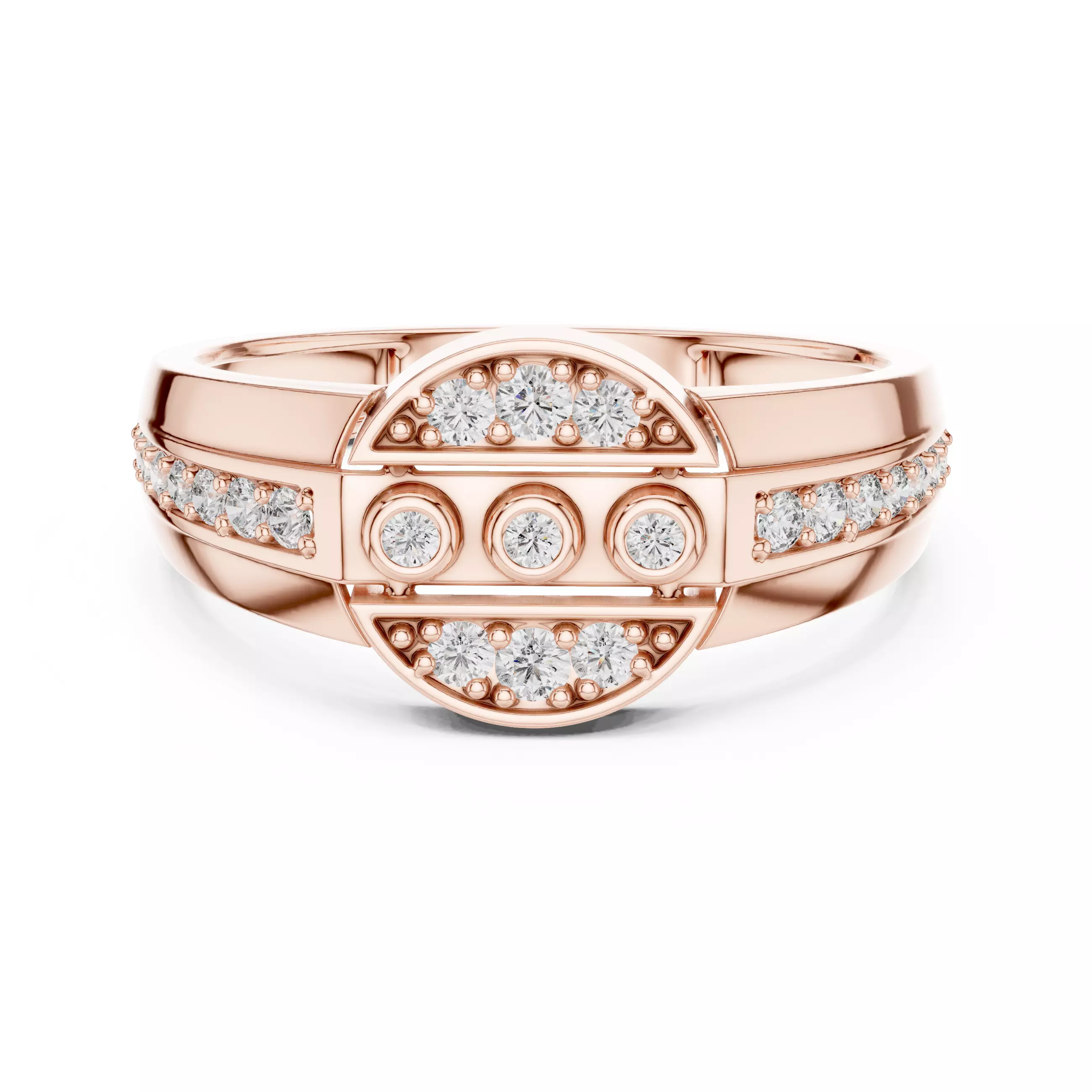 Diamond Band Ring 3dm stl renders animation videos details 3D print model