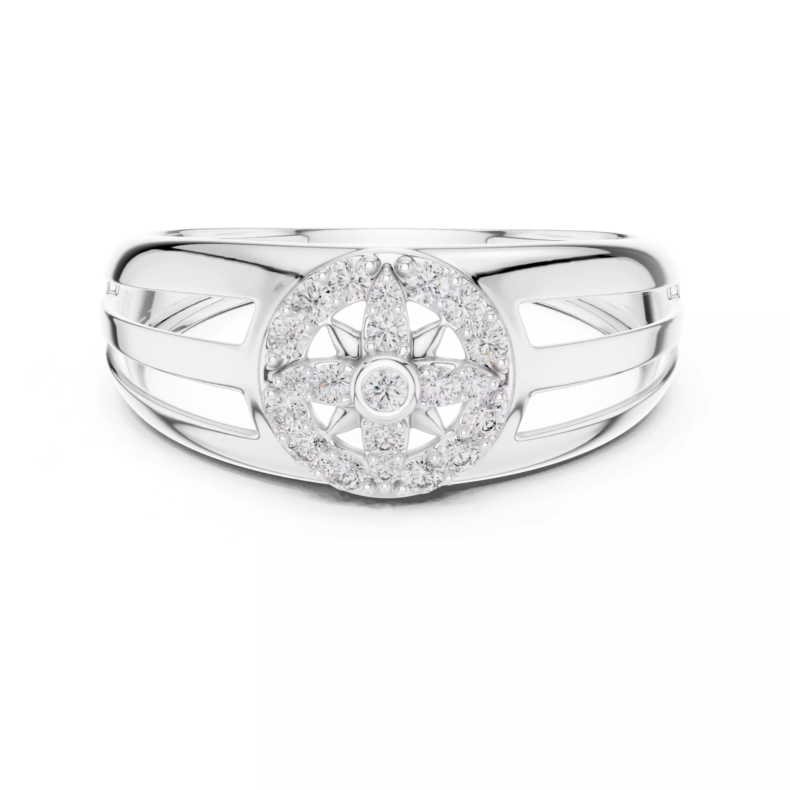 Diamond Band Ring 3dm stl renders animation videos details 3D print model_9