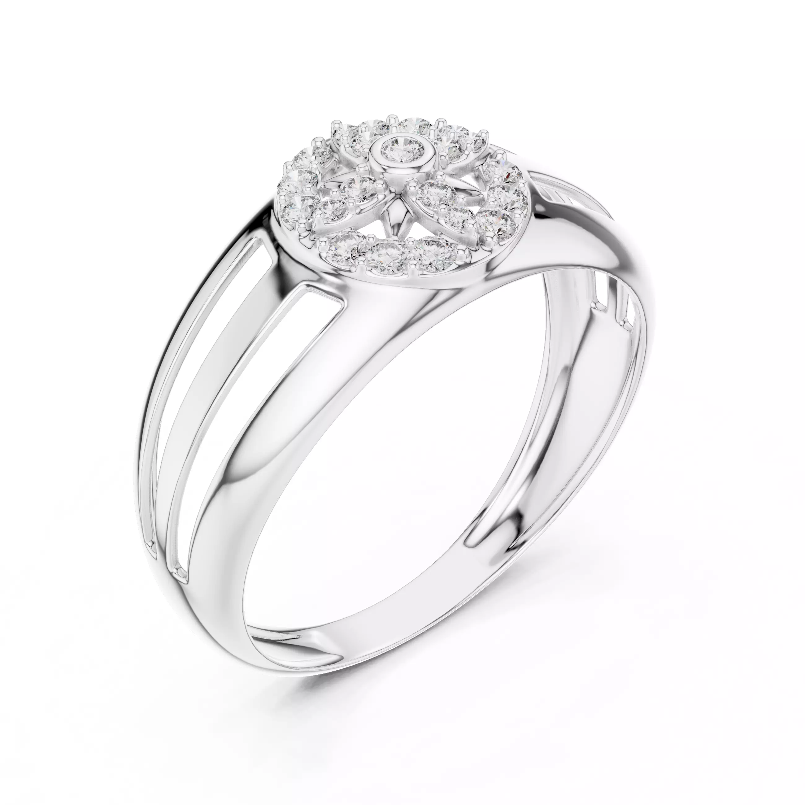 Diamond Band Ring 3dm stl renders animation videos details 3D print model_7