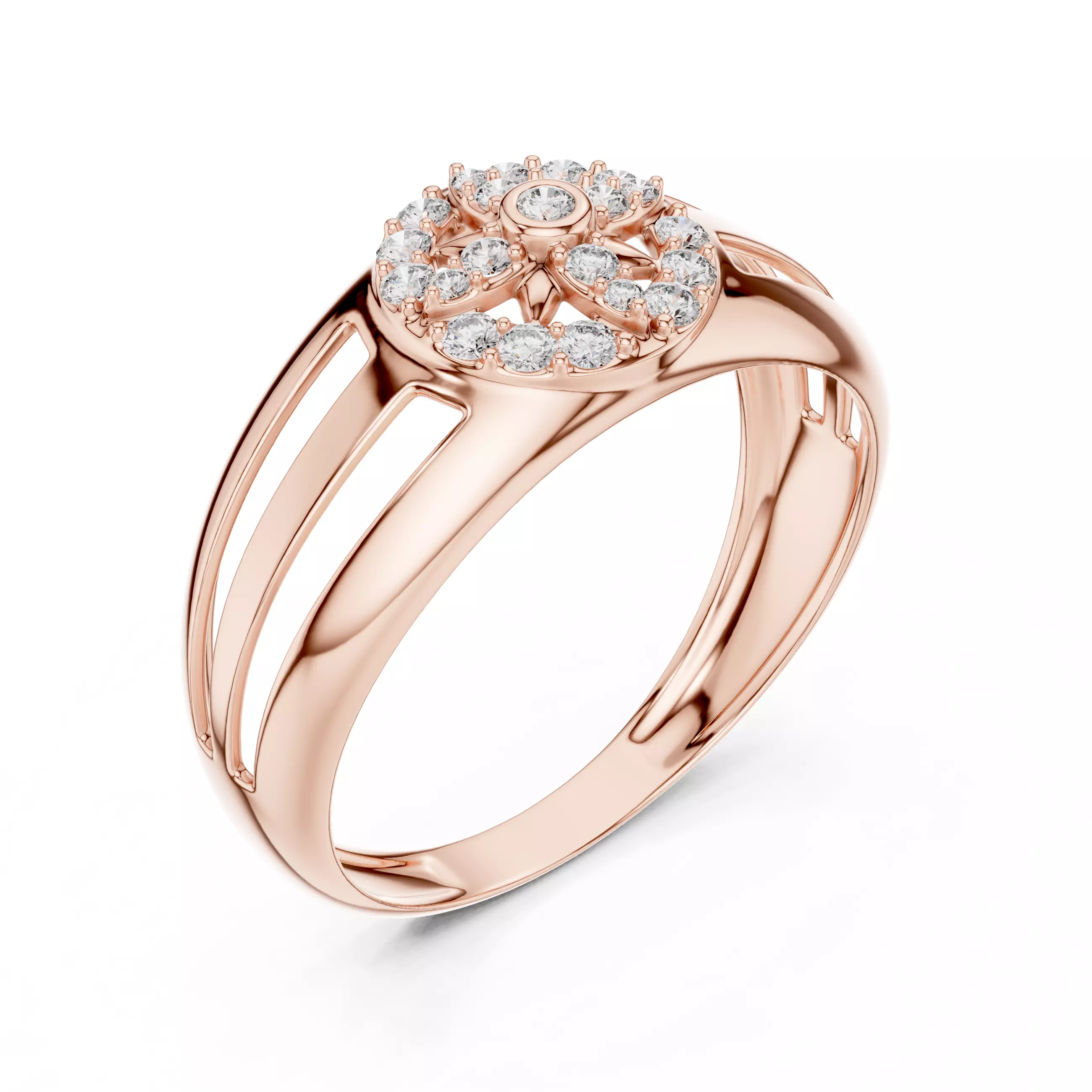 Diamond Band Ring 3dm stl renders animation videos details 3D print model_4