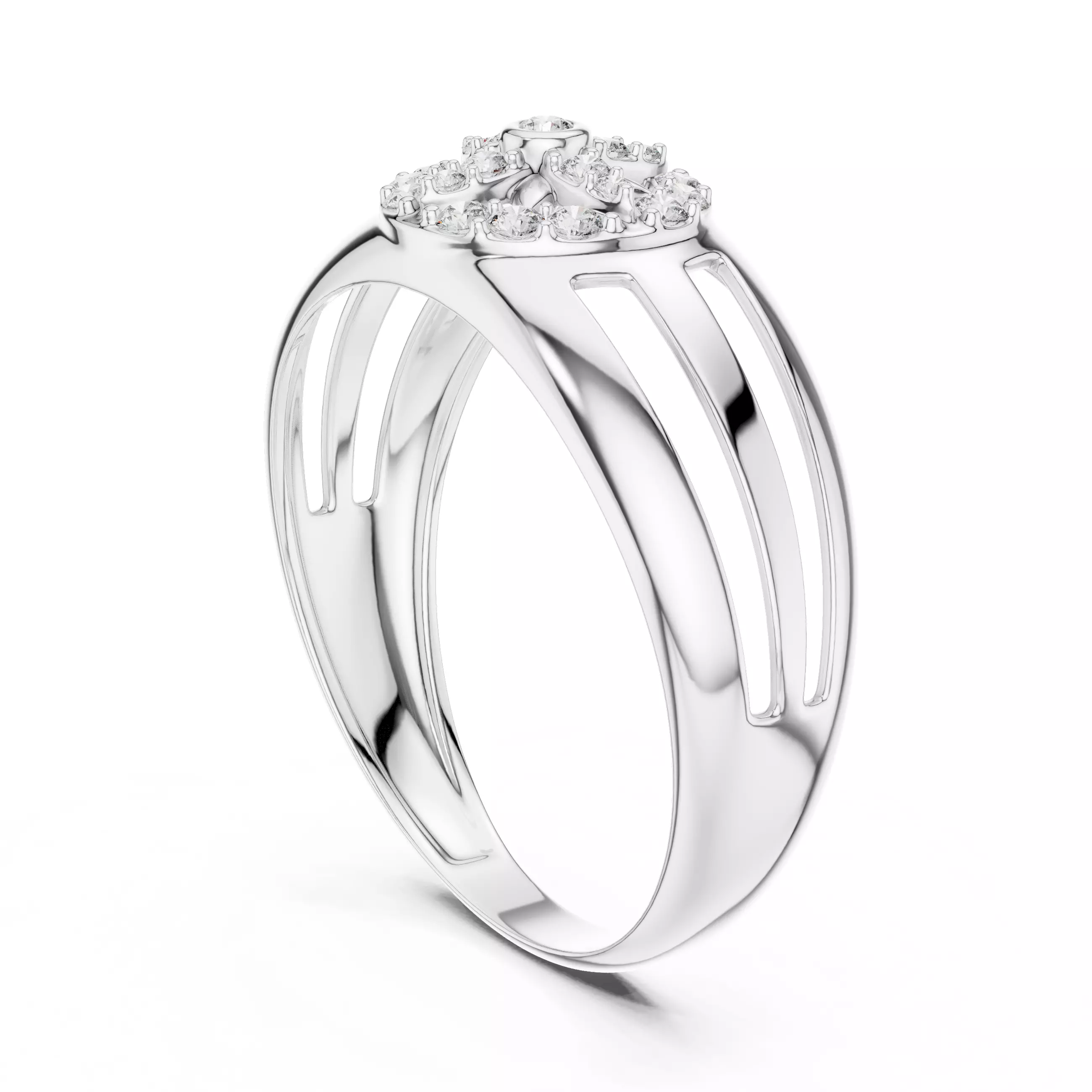 Diamond Band Ring 3dm stl renders animation videos details 3D print model_6