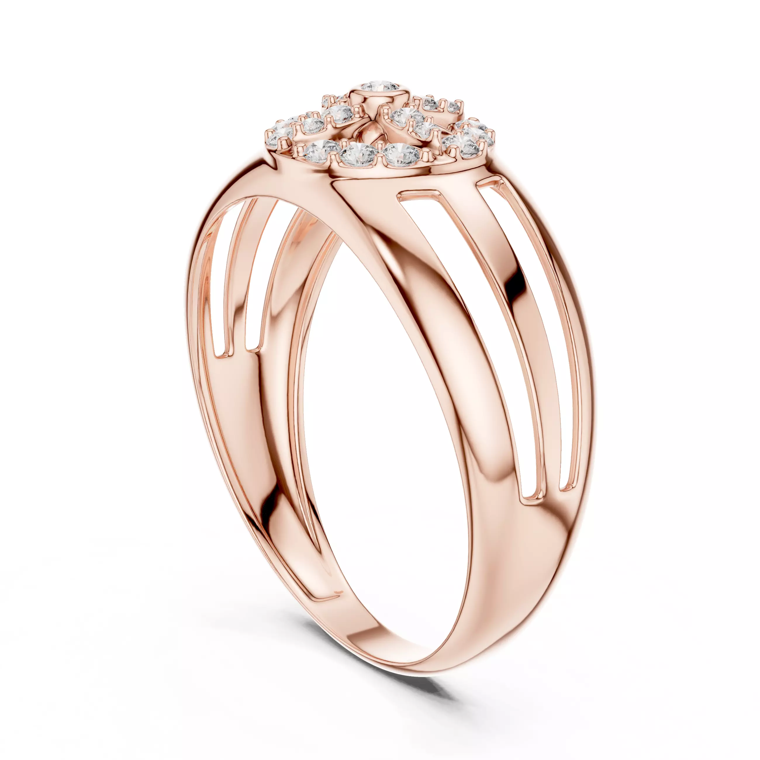 Diamond Band Ring 3dm stl renders animation videos details 3D print model_3