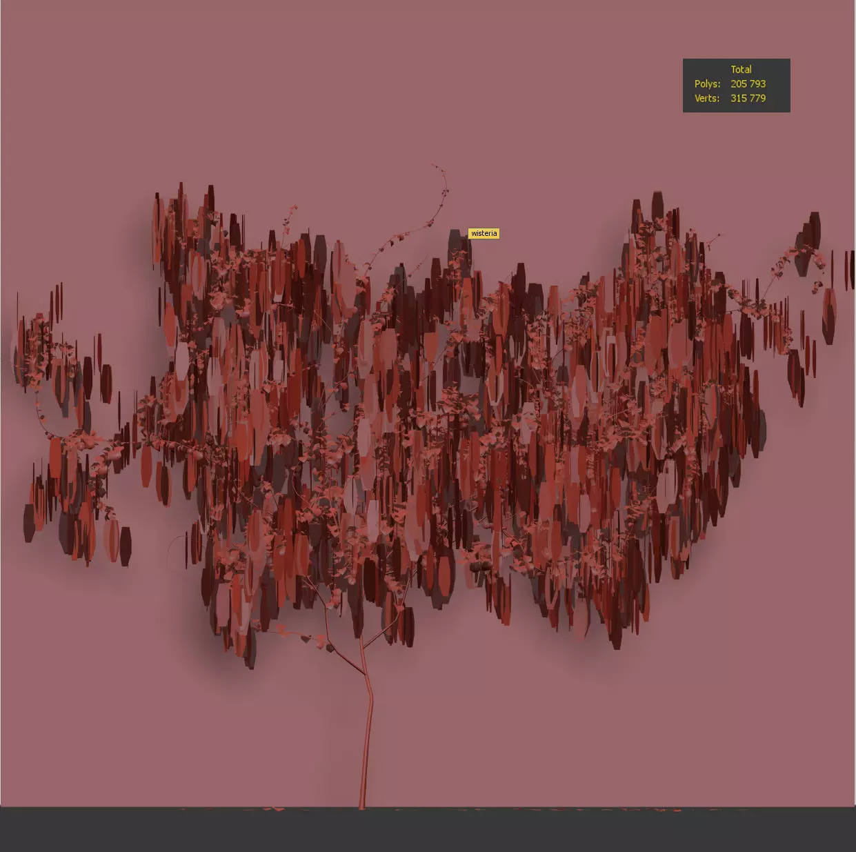 Wisteria for the wall 3D model_3