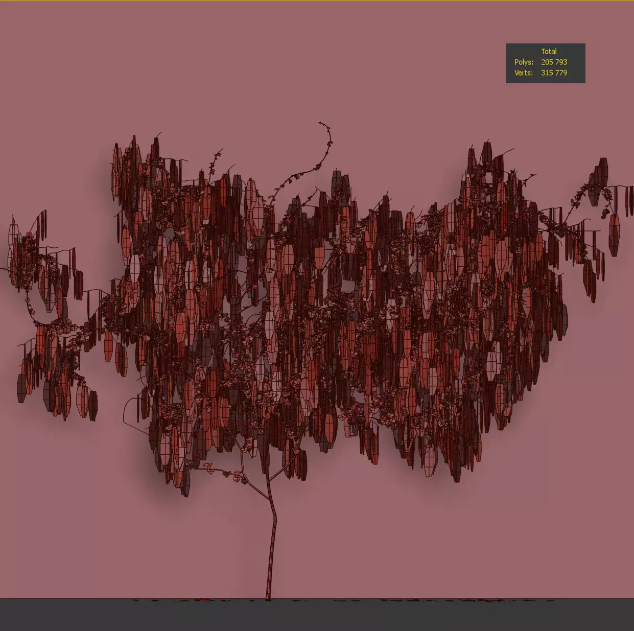 Wisteria for the wall 3D model_4