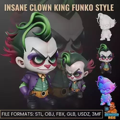 Insane Clown King Funko Style 3D Model