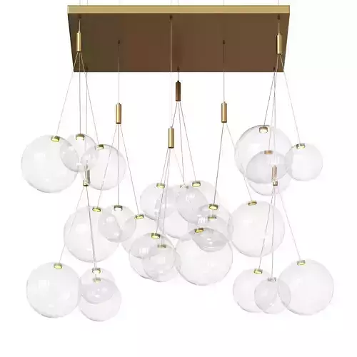 Pendant Light Crystal Cascade Gold