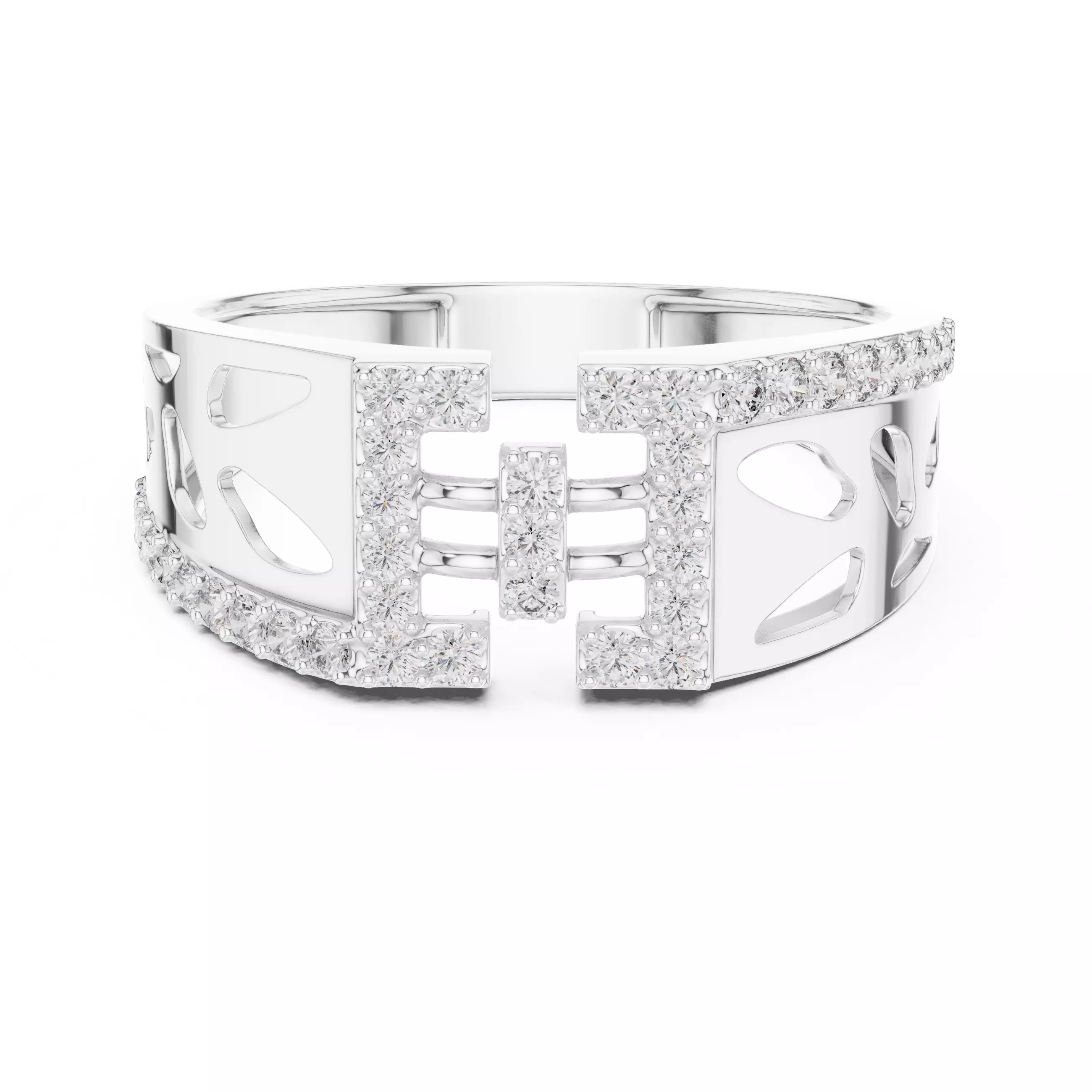 Diamond Band Ring 3dm stl renders animation videos details 3D print model_9