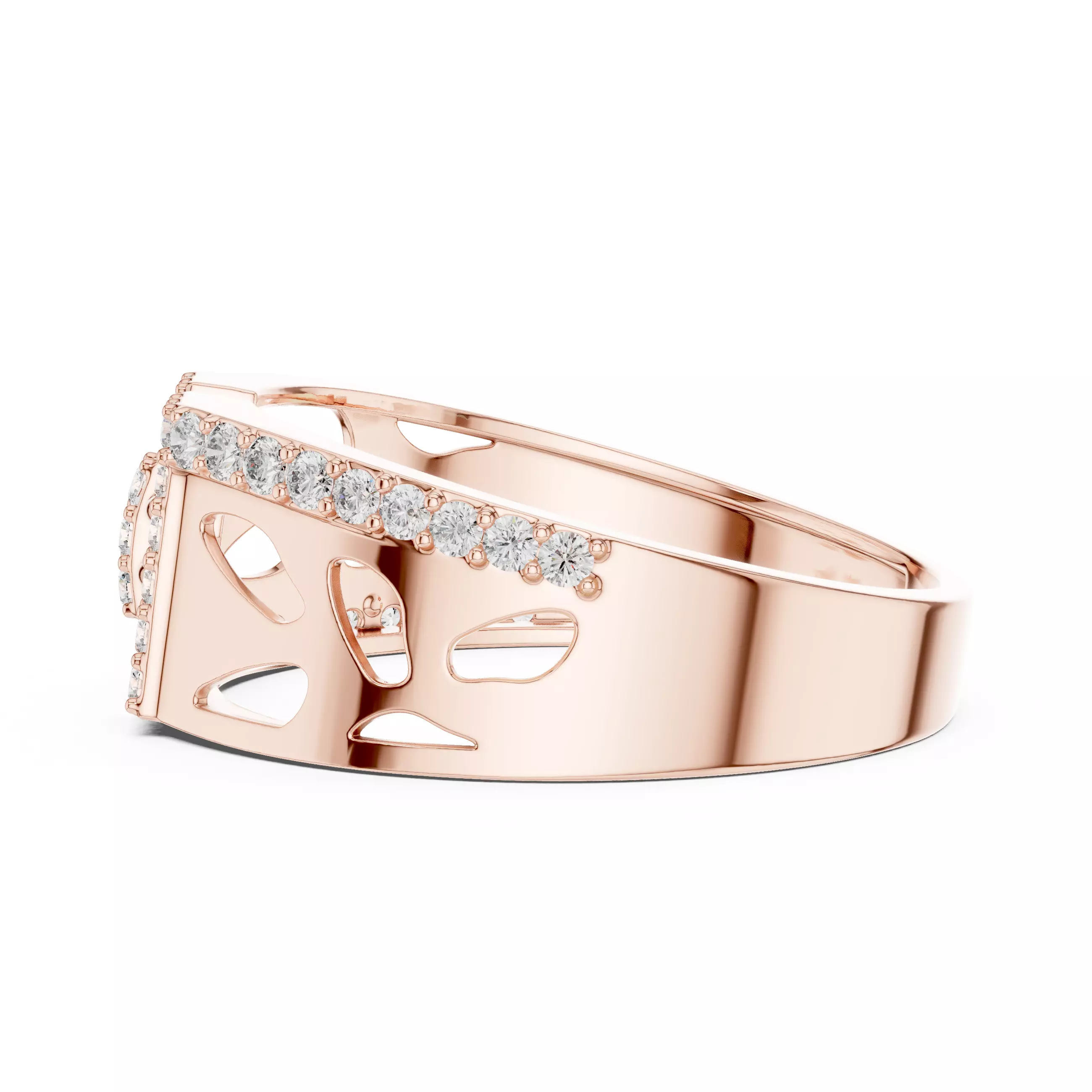 Diamond Band Ring 3dm stl renders animation videos details 3D print model_5