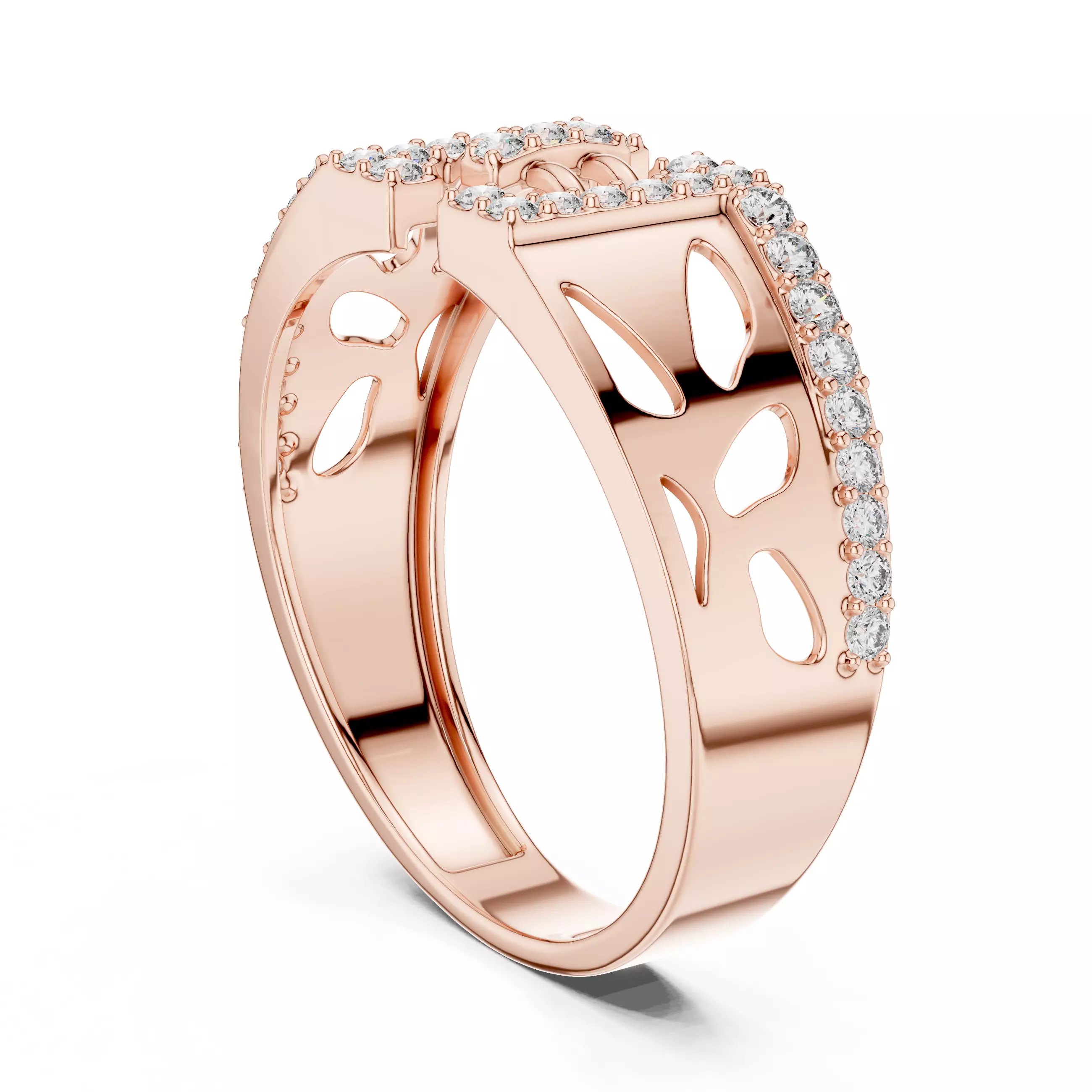 Diamond Band Ring 3dm stl renders animation videos details 3D print model_3