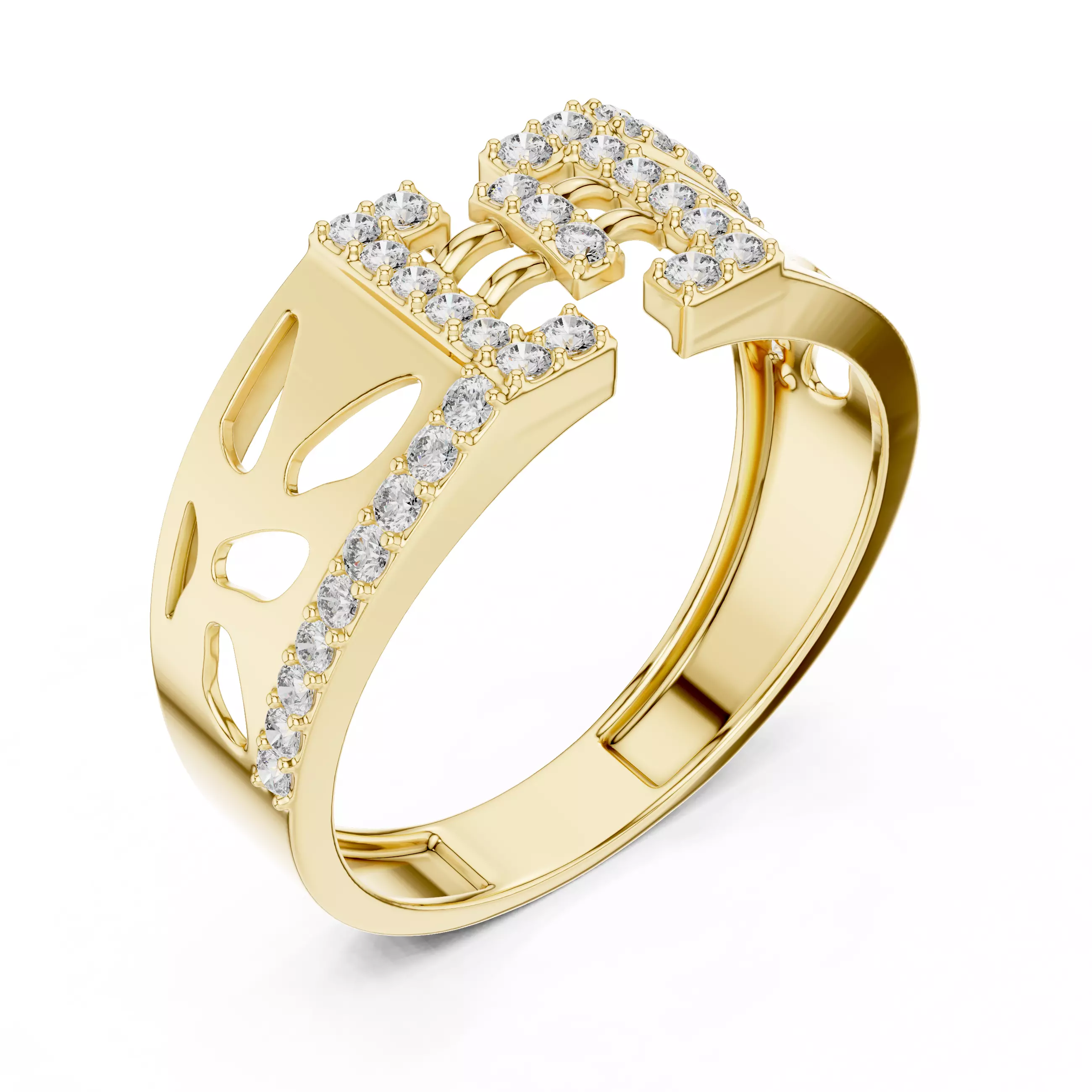 Diamond Band Ring 3dm stl renders animation videos details 3D print model_11