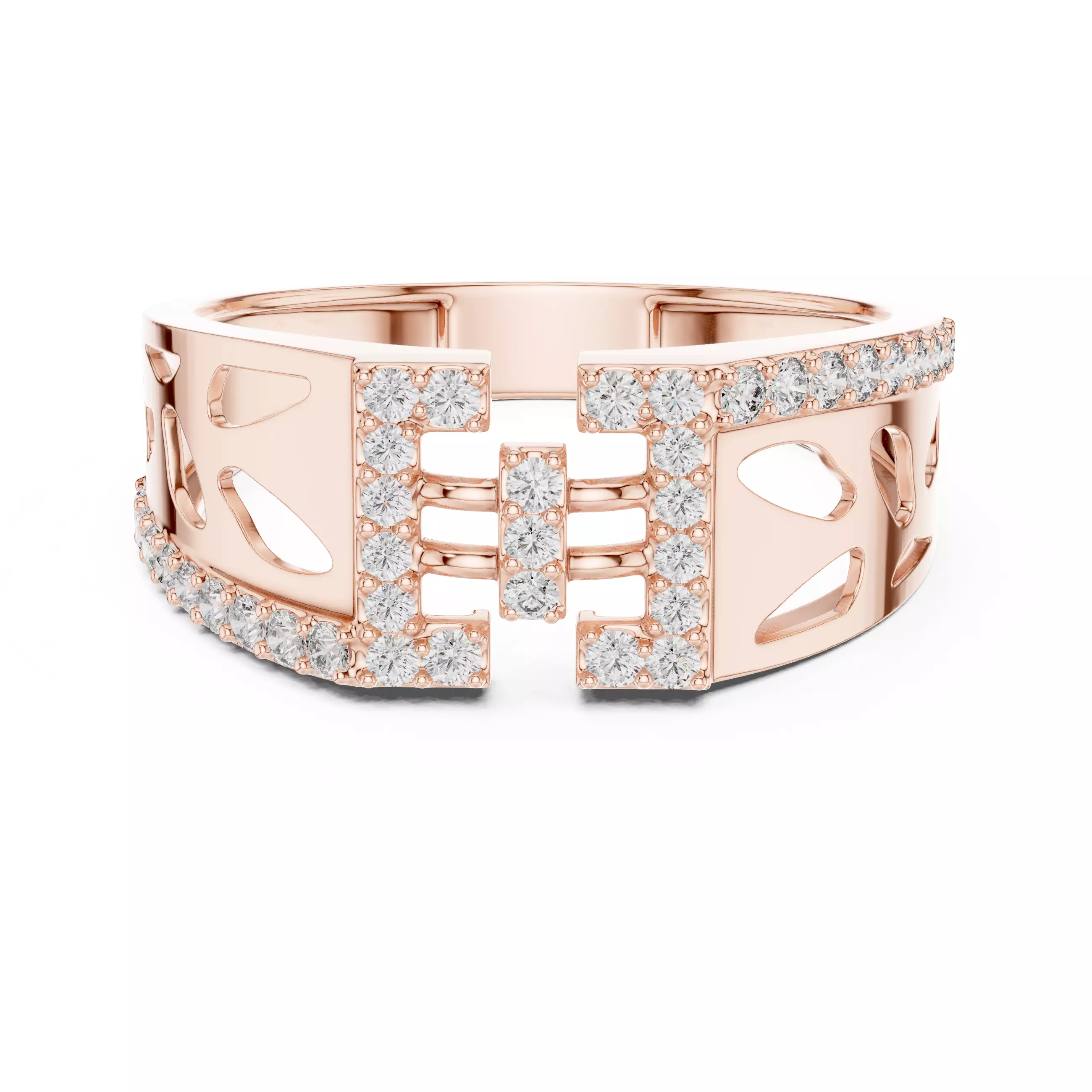 Diamond Band Ring 3dm stl renders animation videos details 3D print model_0