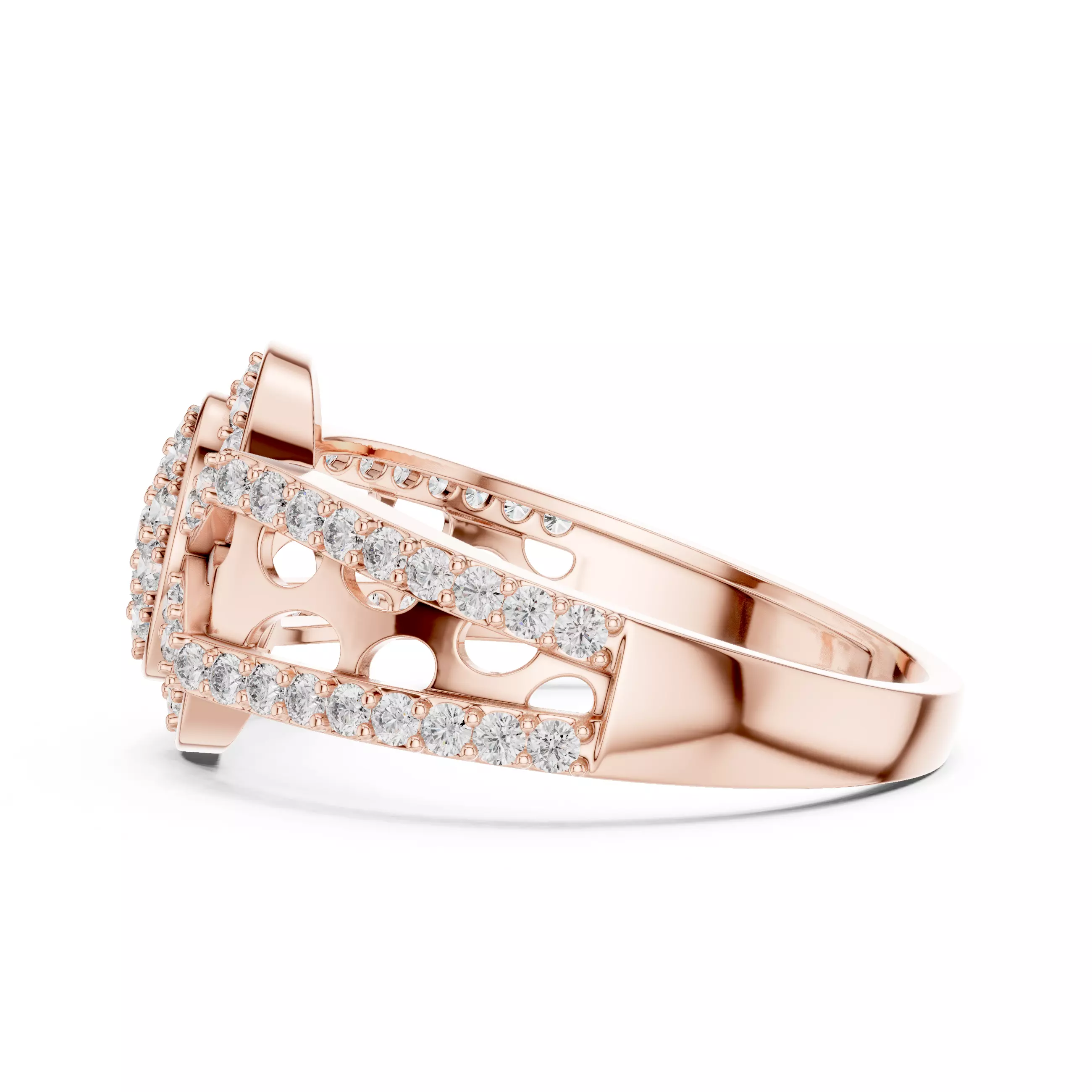 Diamond Band Ring 3dm stl renders animation videos details  3D print model_5