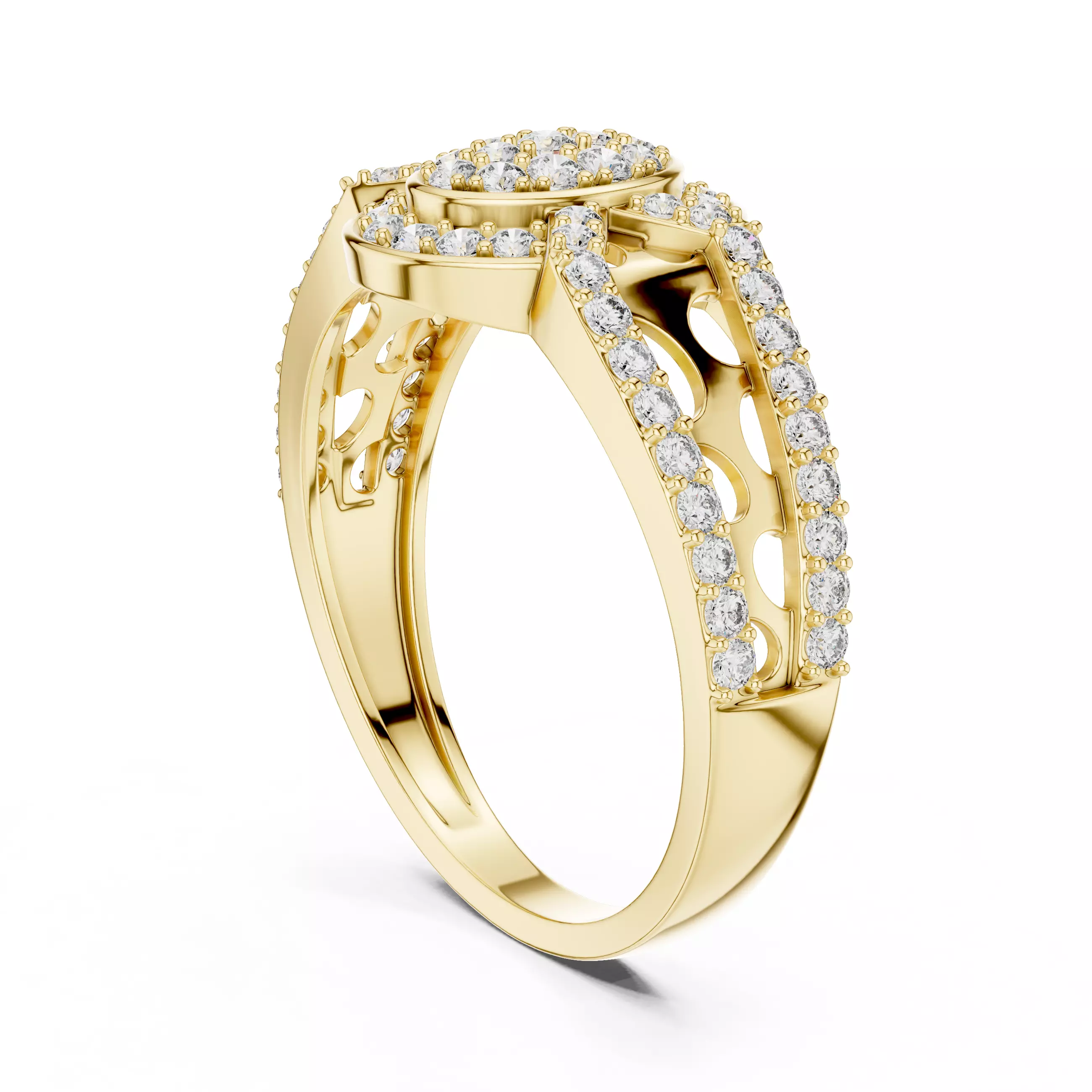 Diamond Band Ring 3dm stl renders animation videos details  3D print model_10