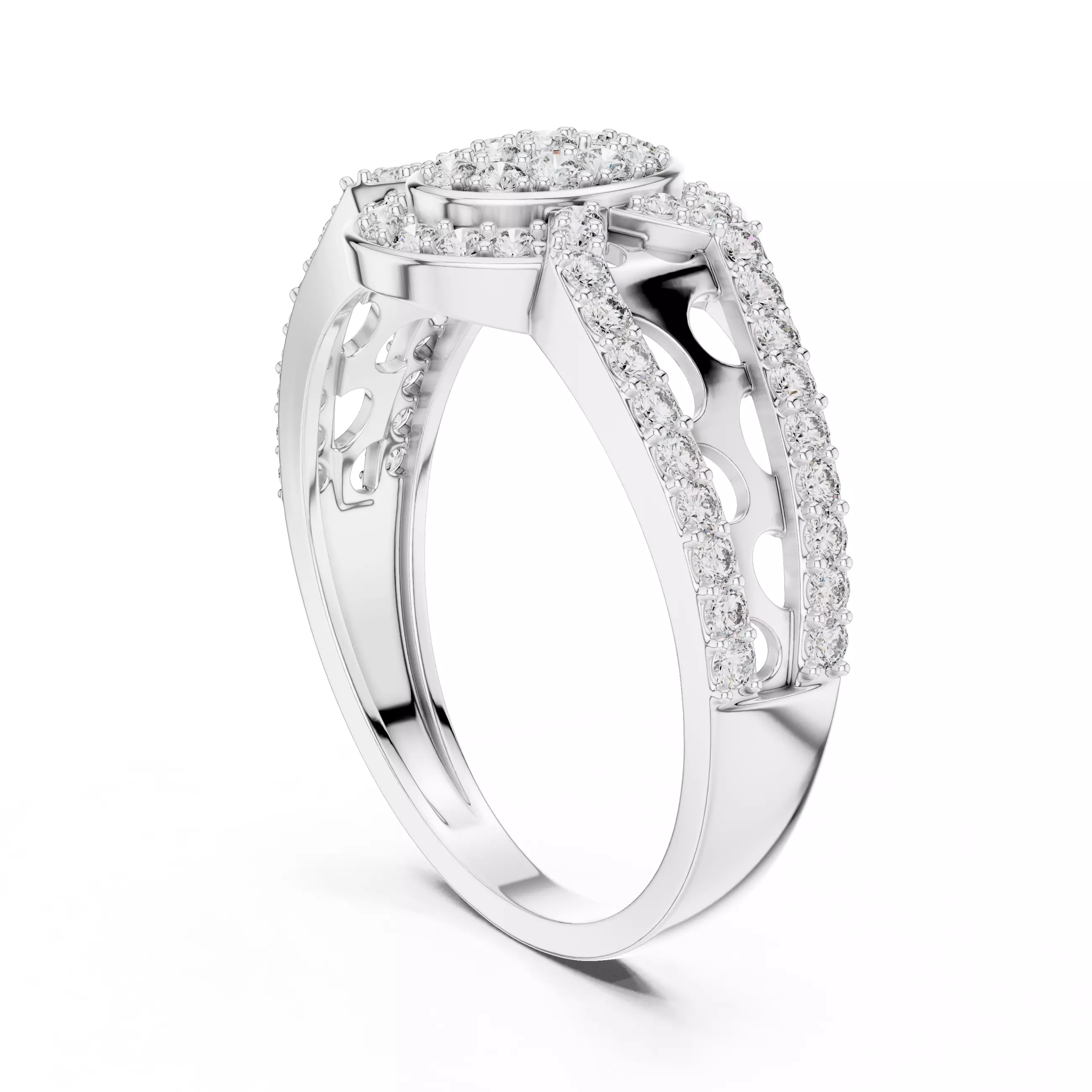 Diamond Band Ring 3dm stl renders animation videos details  3D print model_6