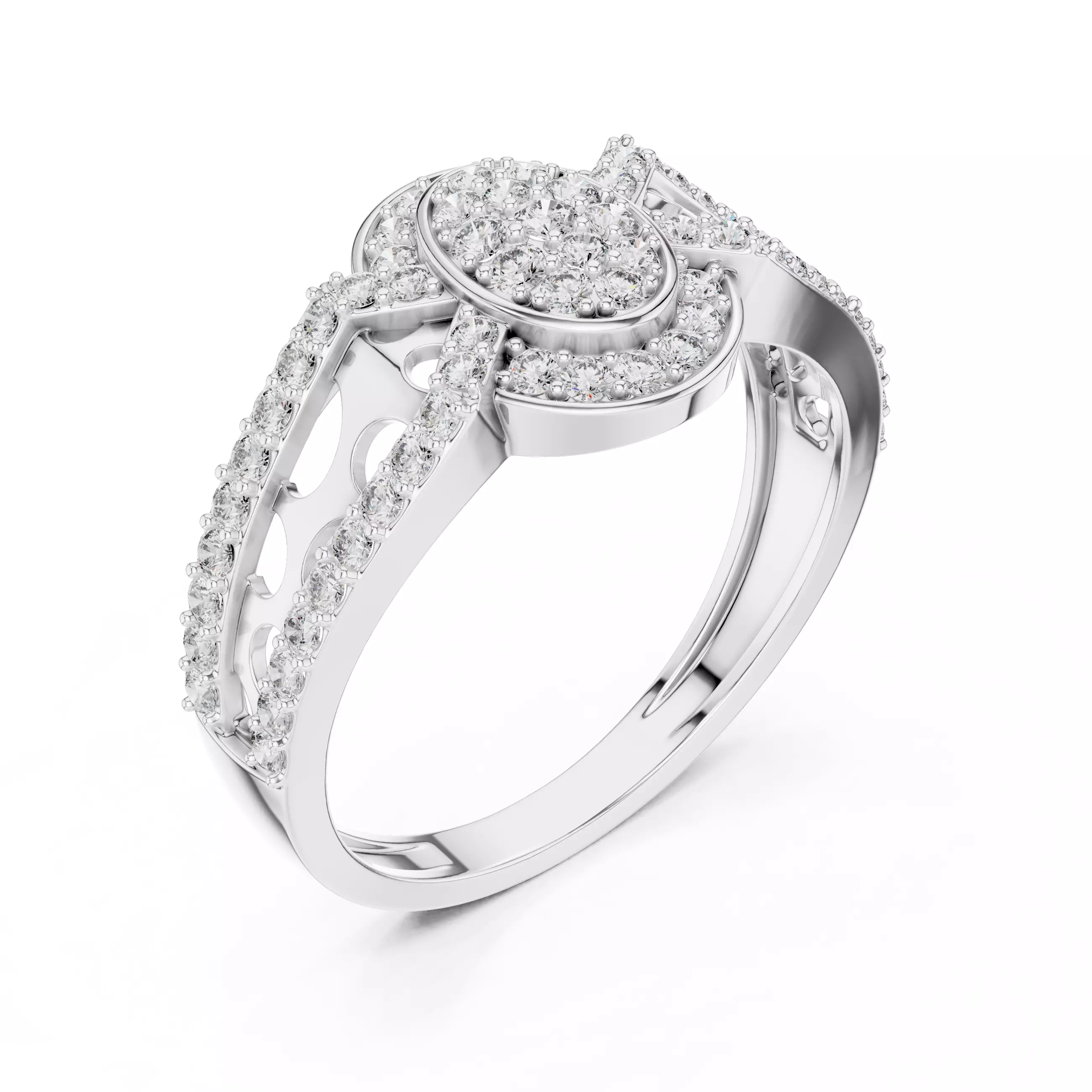 Diamond Band Ring 3dm stl renders animation videos details  3D print model_7