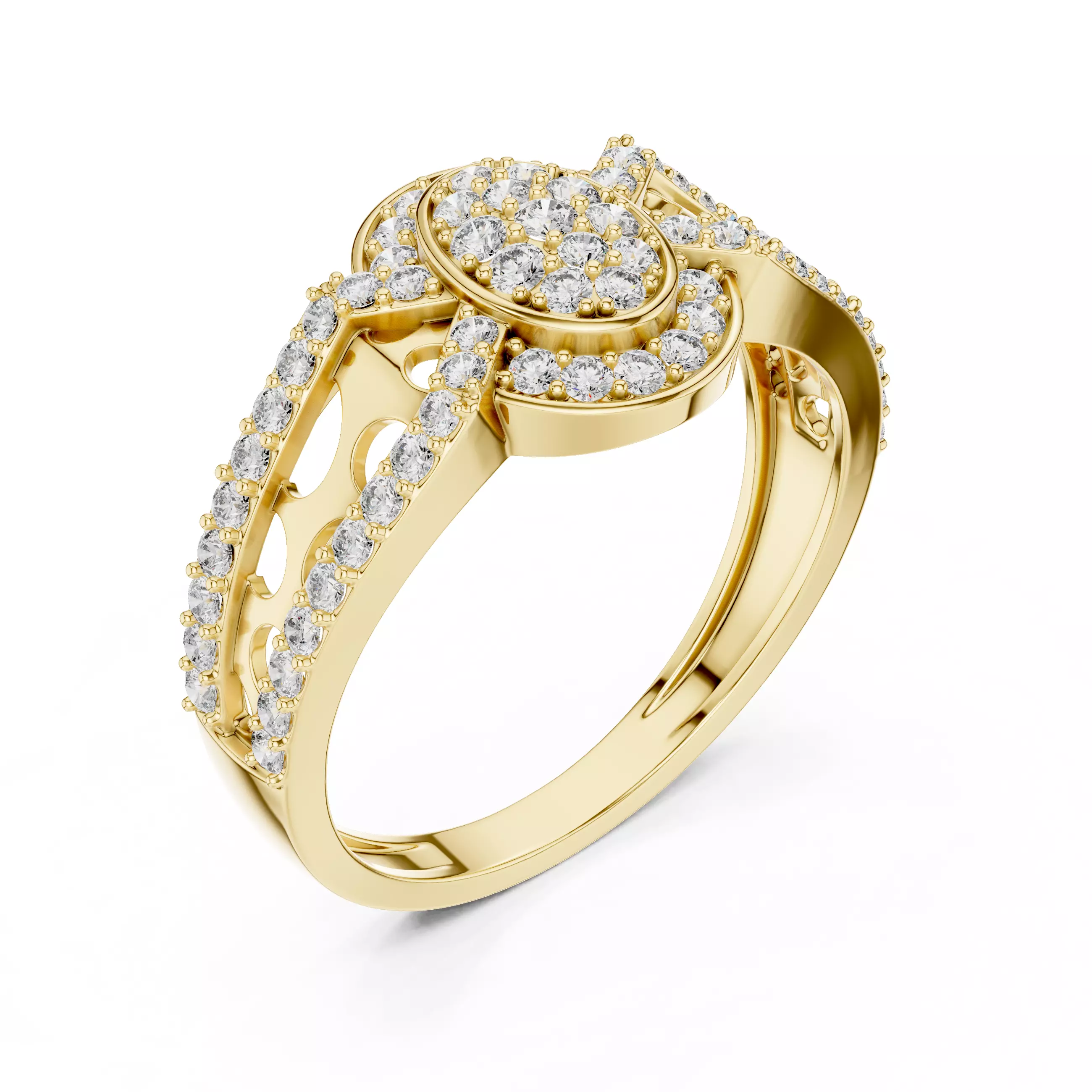 Diamond Band Ring 3dm stl renders animation videos details  3D print model_11