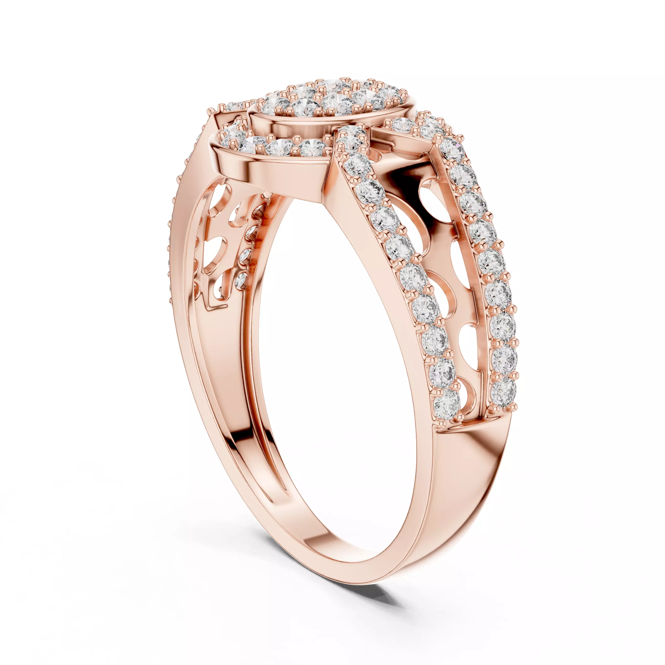 Diamond Band Ring 3dm stl renders animation videos details  3D print model_3