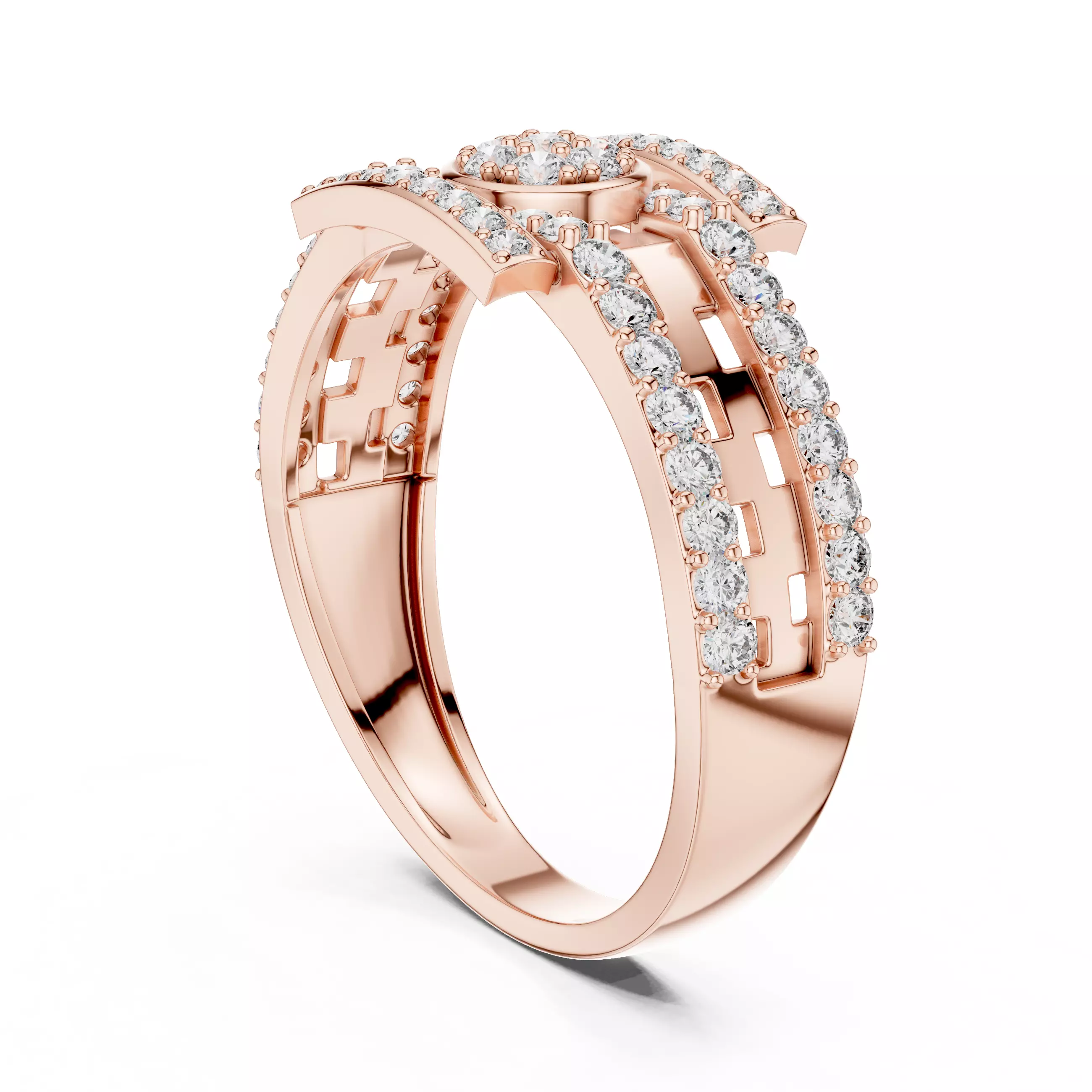 Diamond Band Ring 3dm stl renders animation videos details  3D print model_3