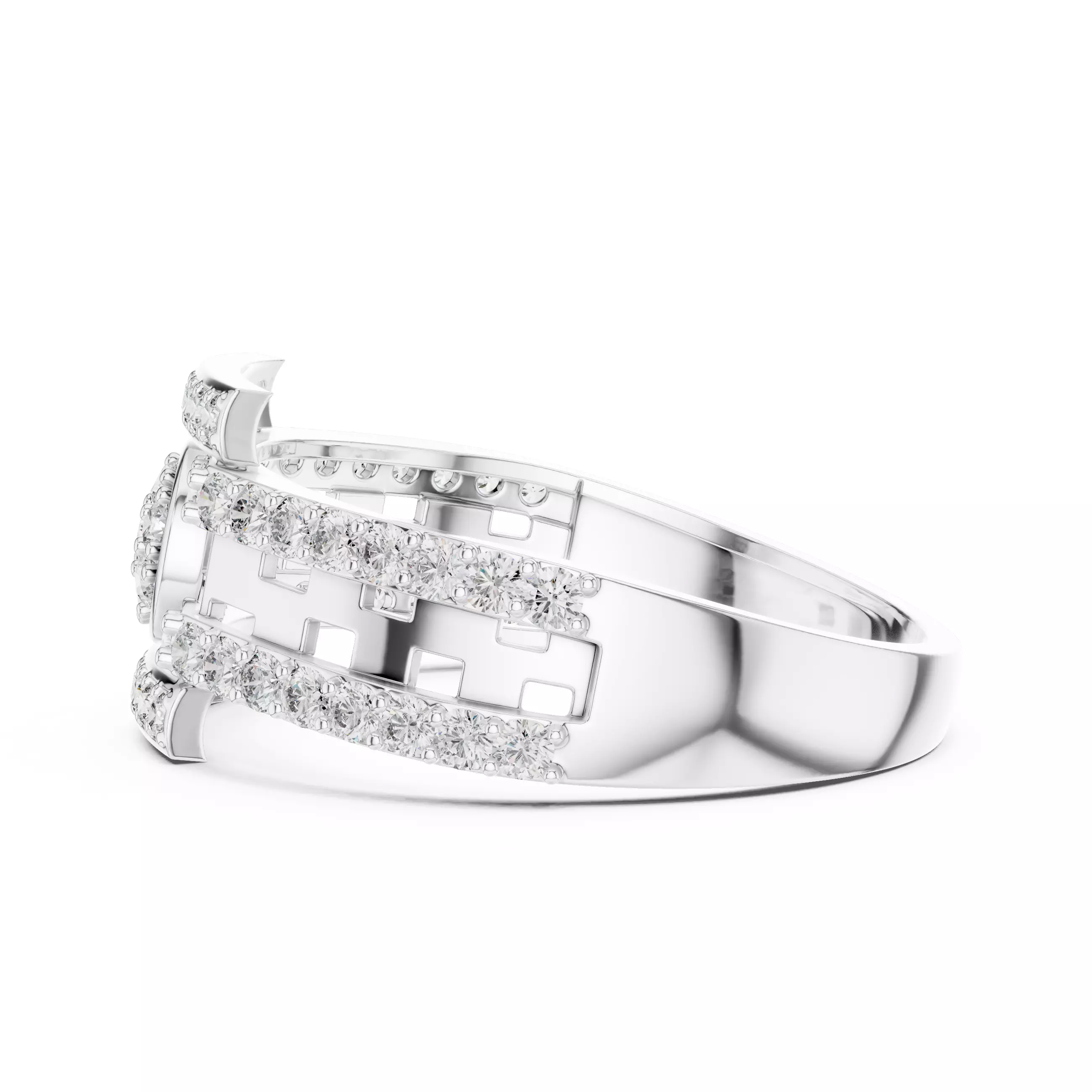 Diamond Band Ring 3dm stl renders animation videos details  3D print model_8