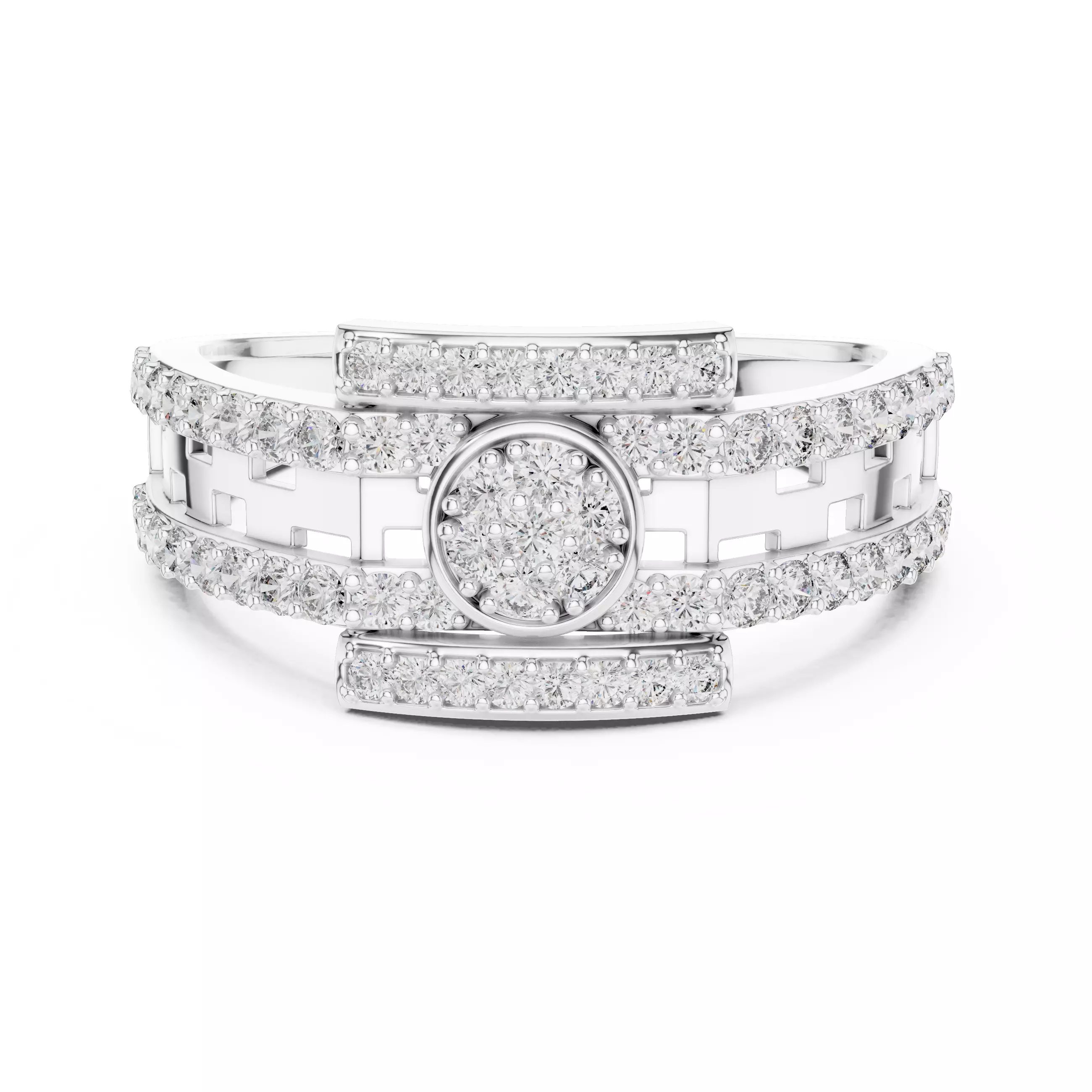 Diamond Band Ring 3dm stl renders animation videos details  3D print model_9