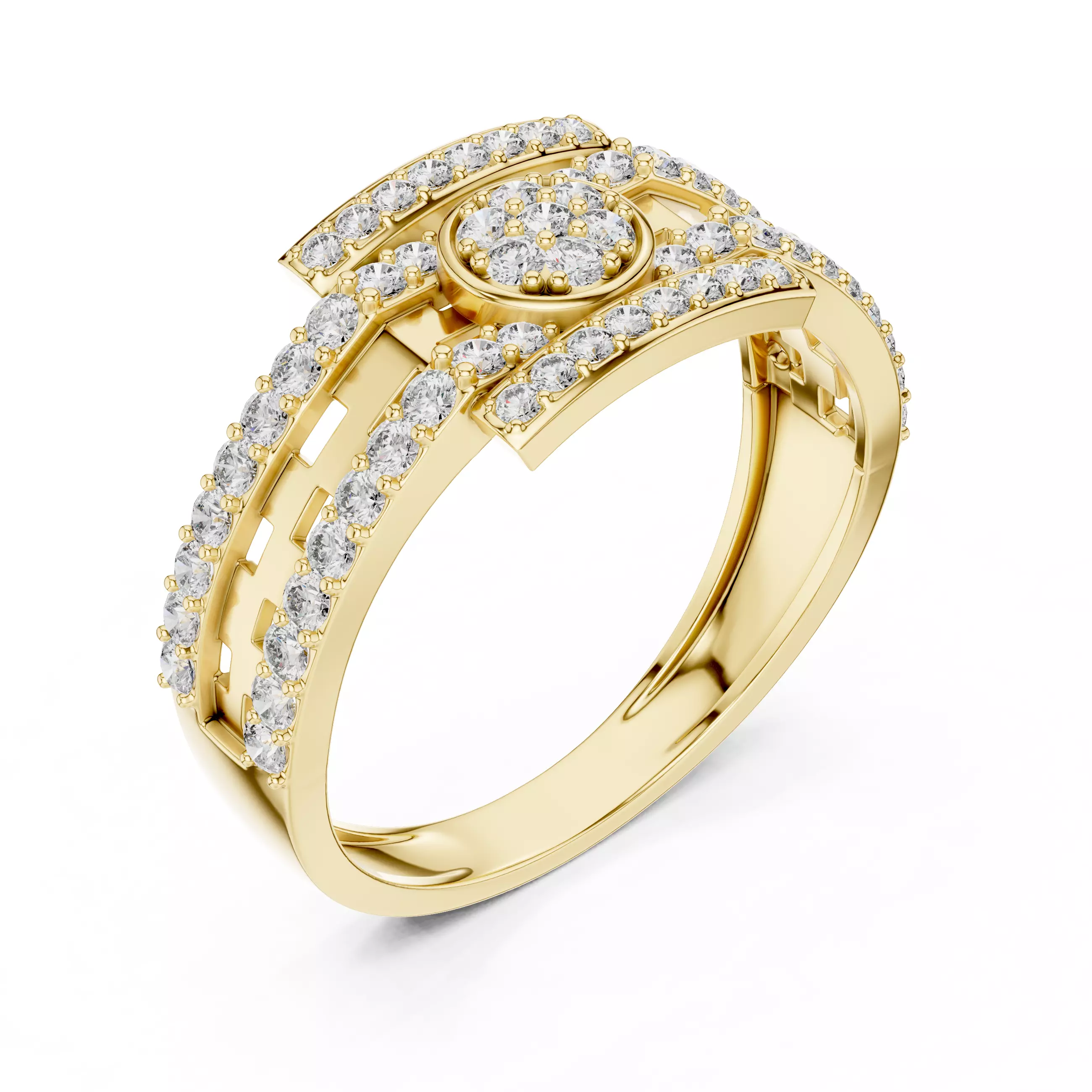 Diamond Band Ring 3dm stl renders animation videos details  3D print model_11