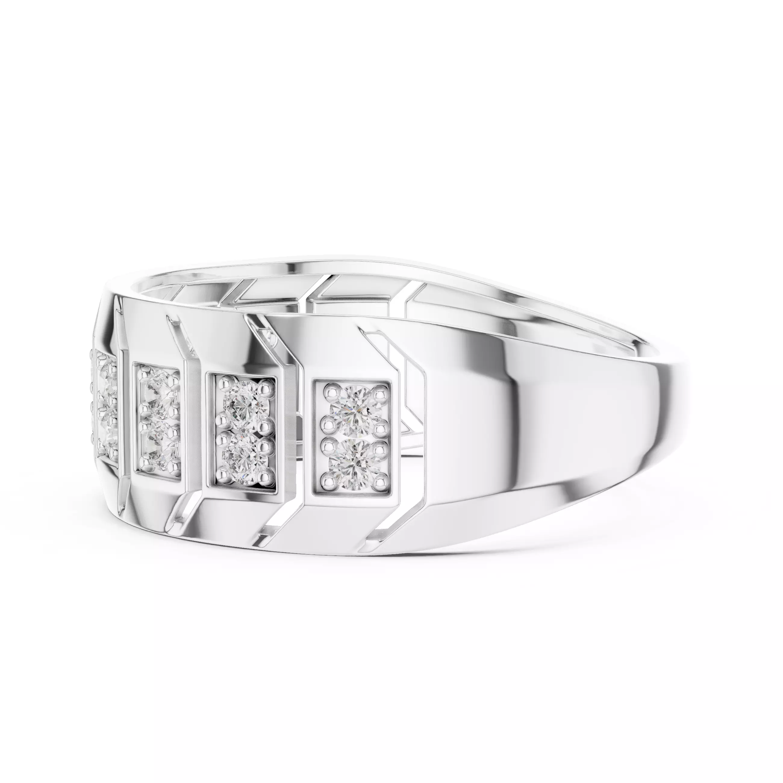 Diamond Band Ring 3dm stl renders animation videos details  3D print model_8