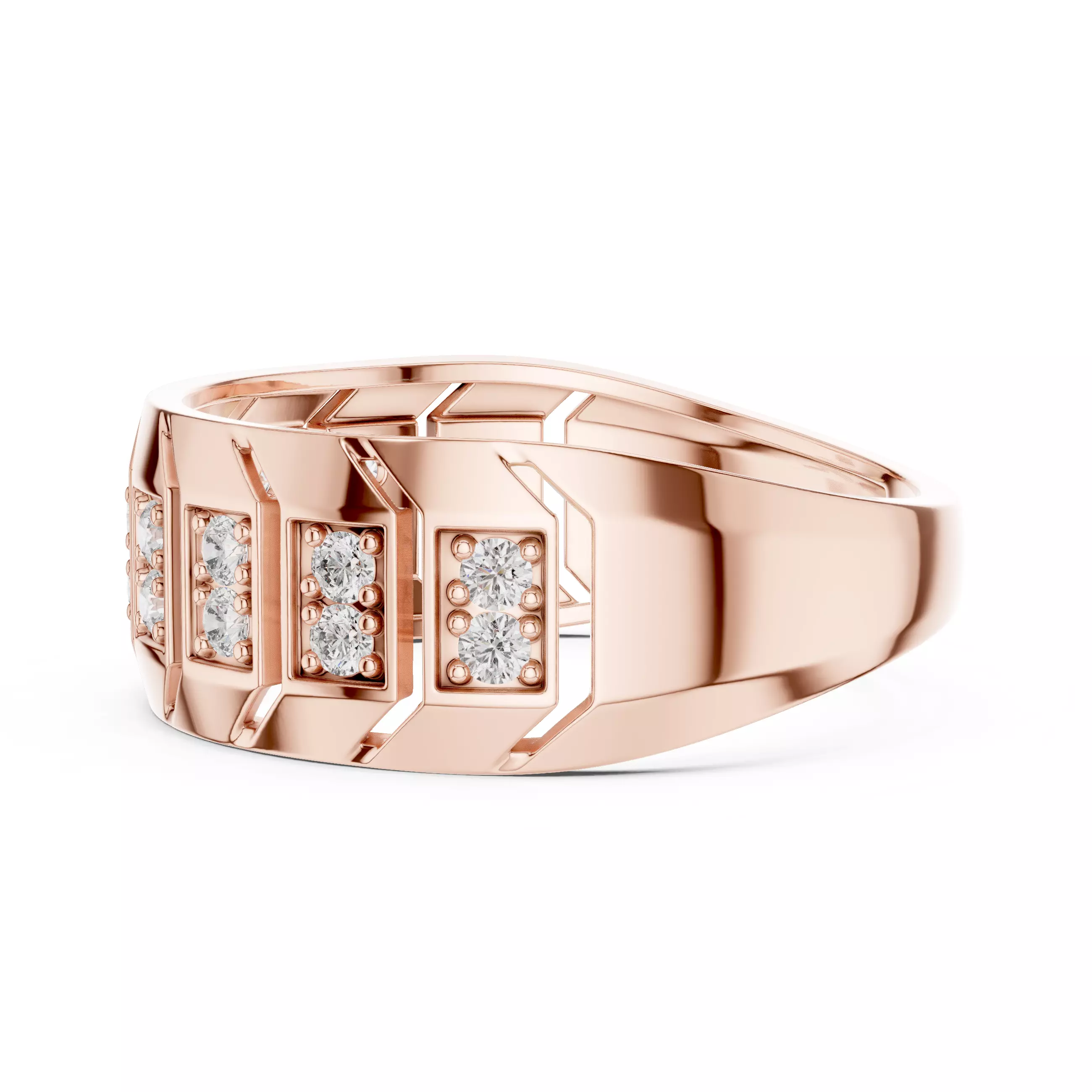 Diamond Band Ring 3dm stl renders animation videos details  3D print model_5