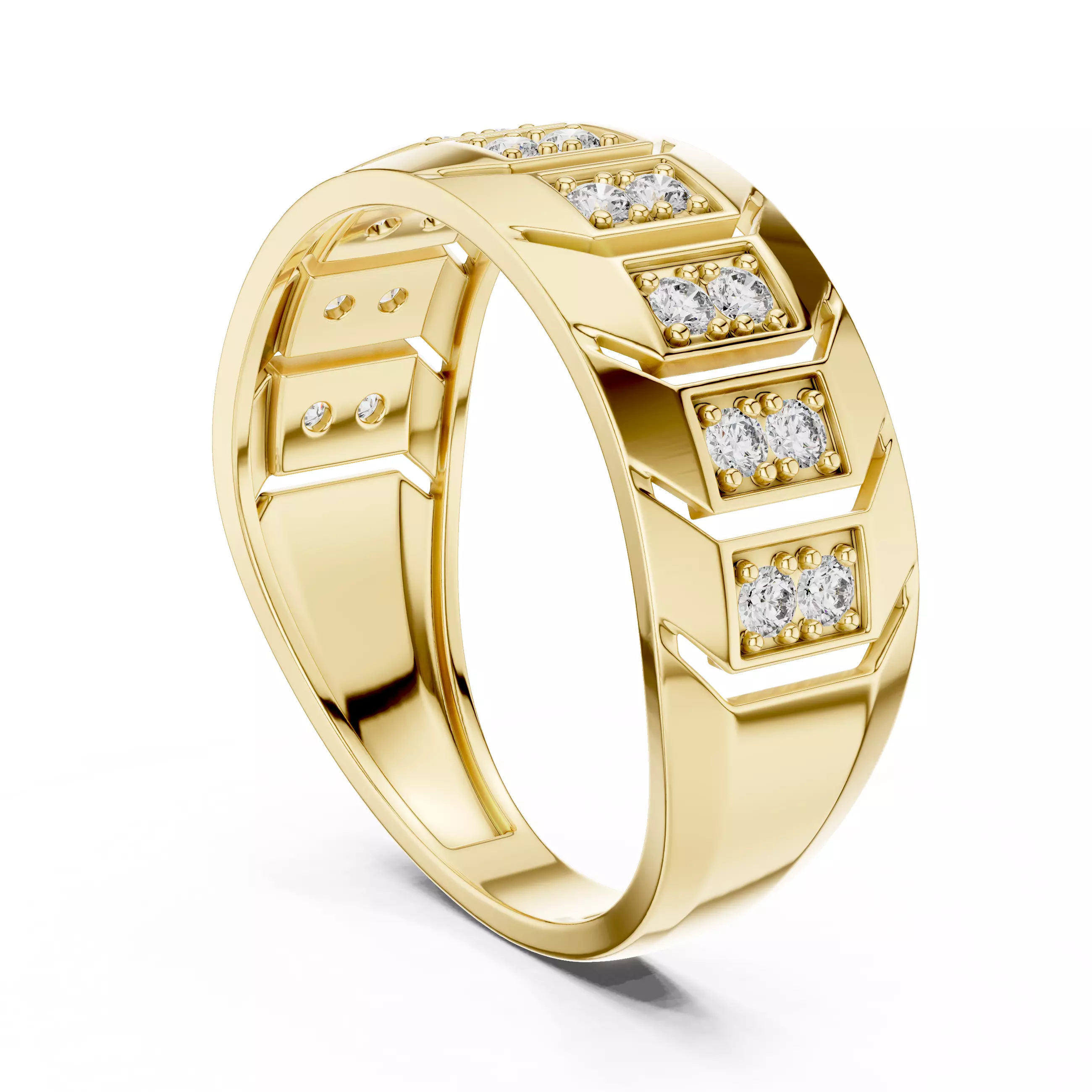 Diamond Band Ring 3dm stl renders animation videos details  3D print model_10