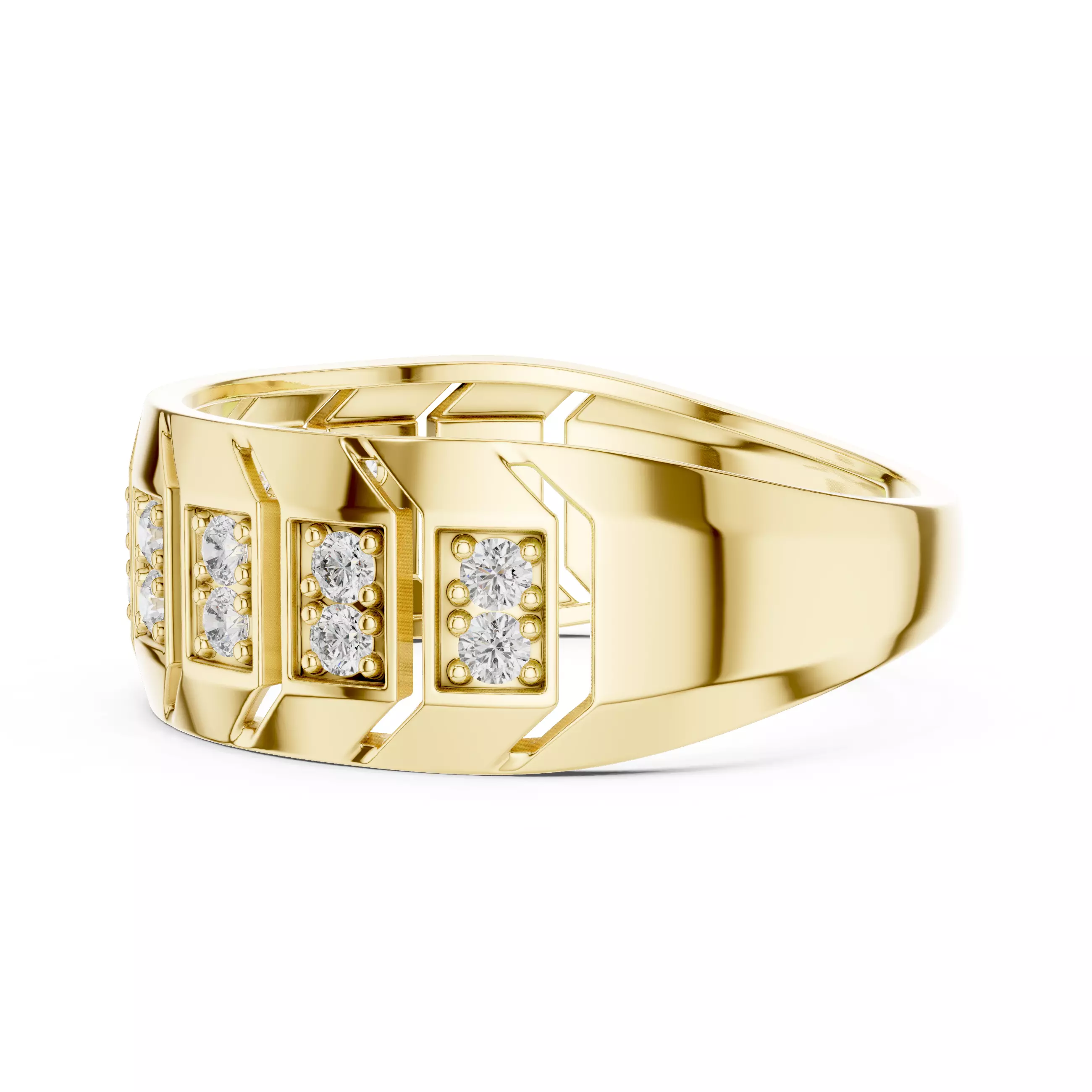 Diamond Band Ring 3dm stl renders animation videos details  3D print model_12