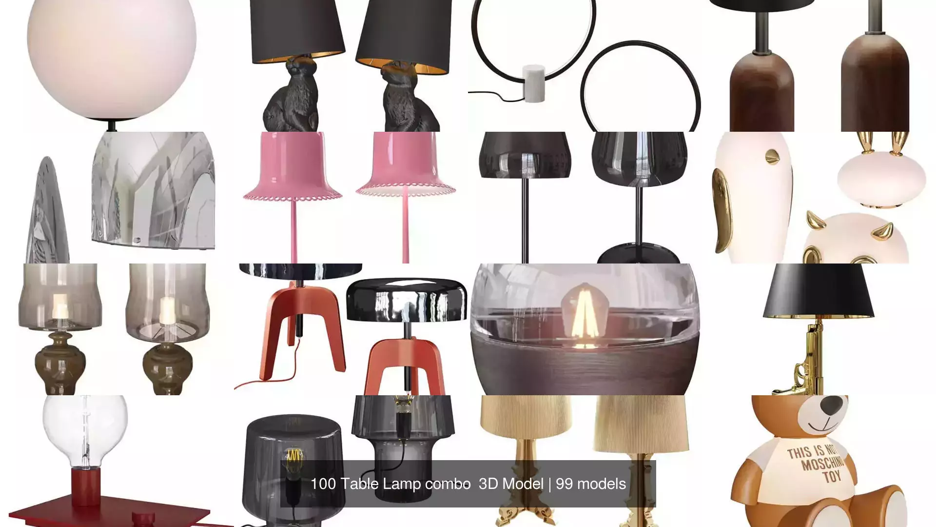 100 Table Lamp combo 3D Model 3D Model Collection_1