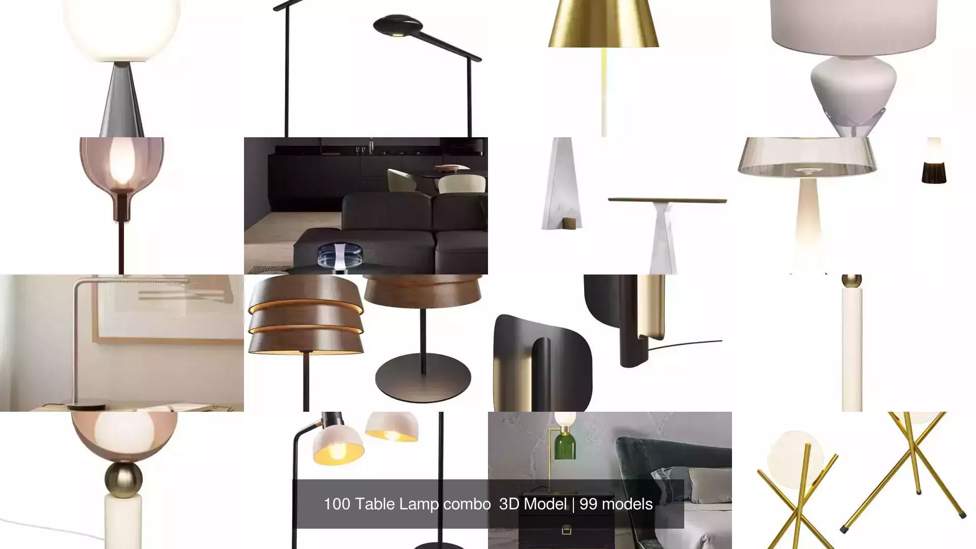 100 Table Lamp combo 3D Model 3D Model Collection_12