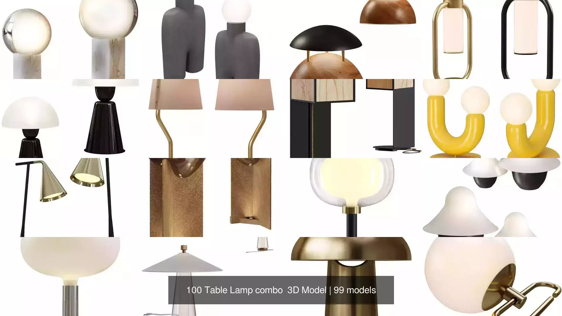 100 Table Lamp combo 3D Model 3D Model Collection_6