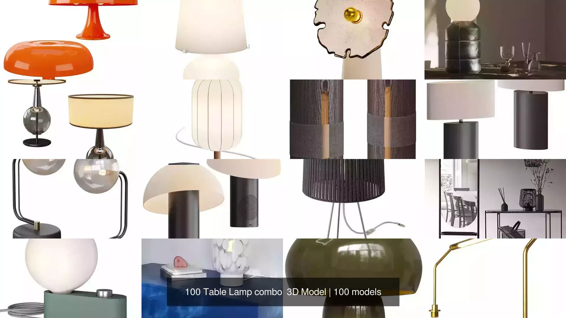 100 Table Lamp combo 3D Model 3D Model Collection_8