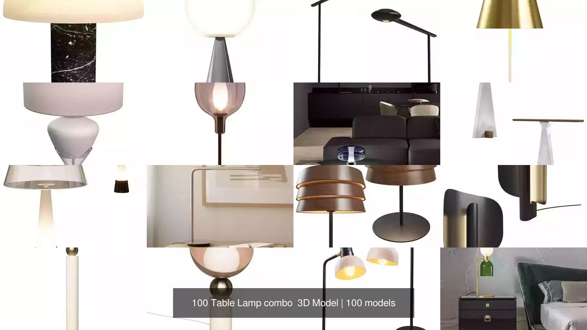 100 Table Lamp combo 3D Model 3D Model Collection_11