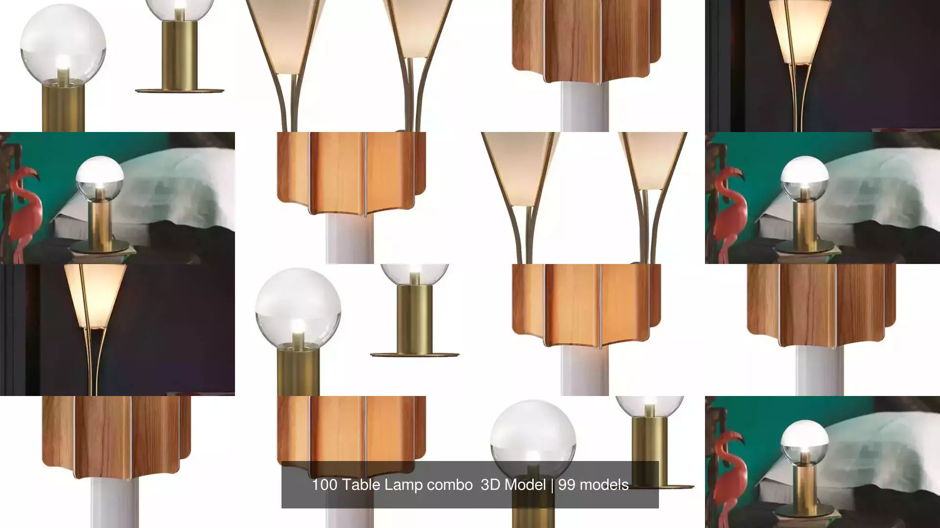 100 Table Lamp combo 3D Model 3D Model Collection_18