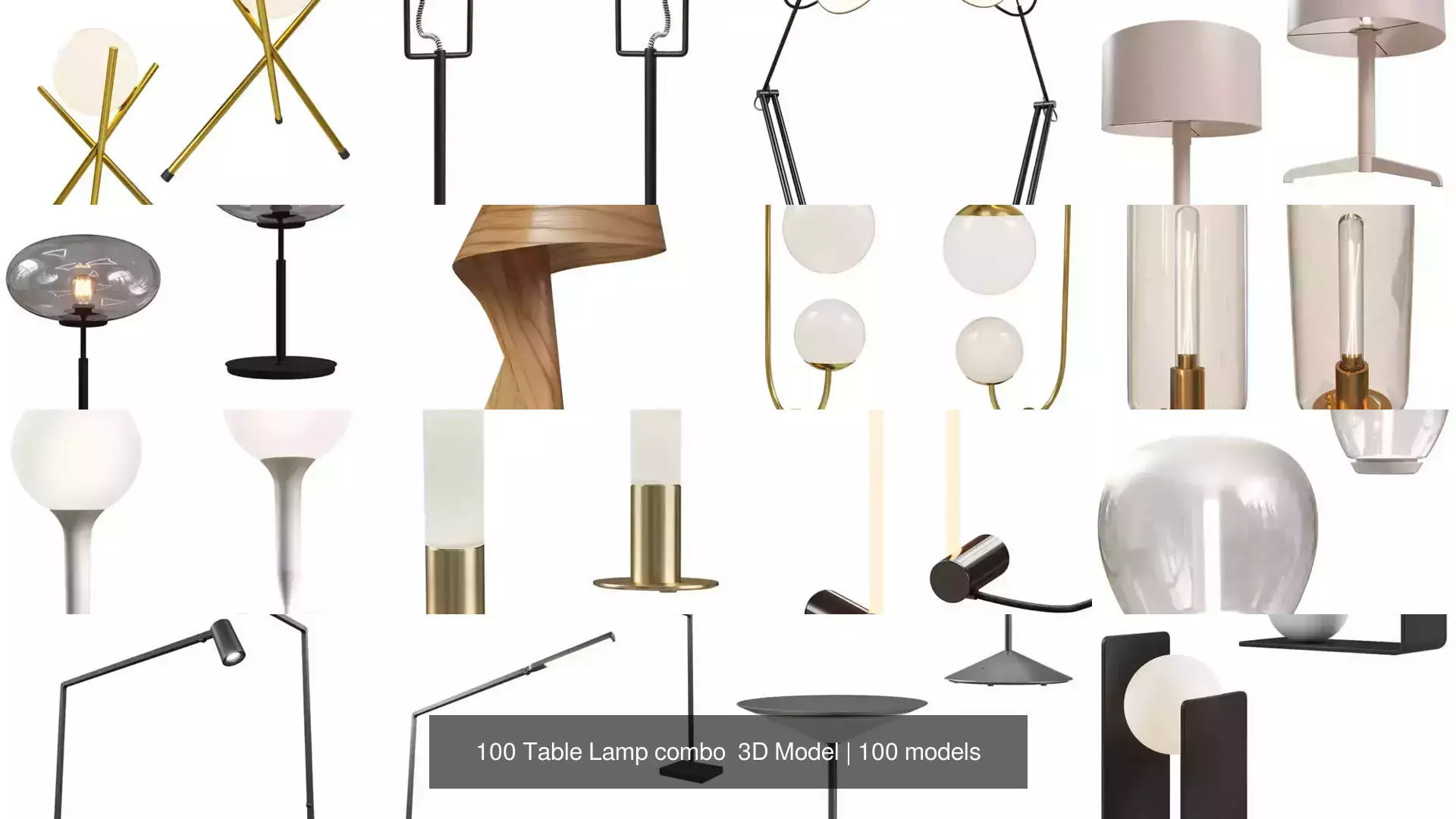 100 Table Lamp combo 3D Model 3D Model Collection_14