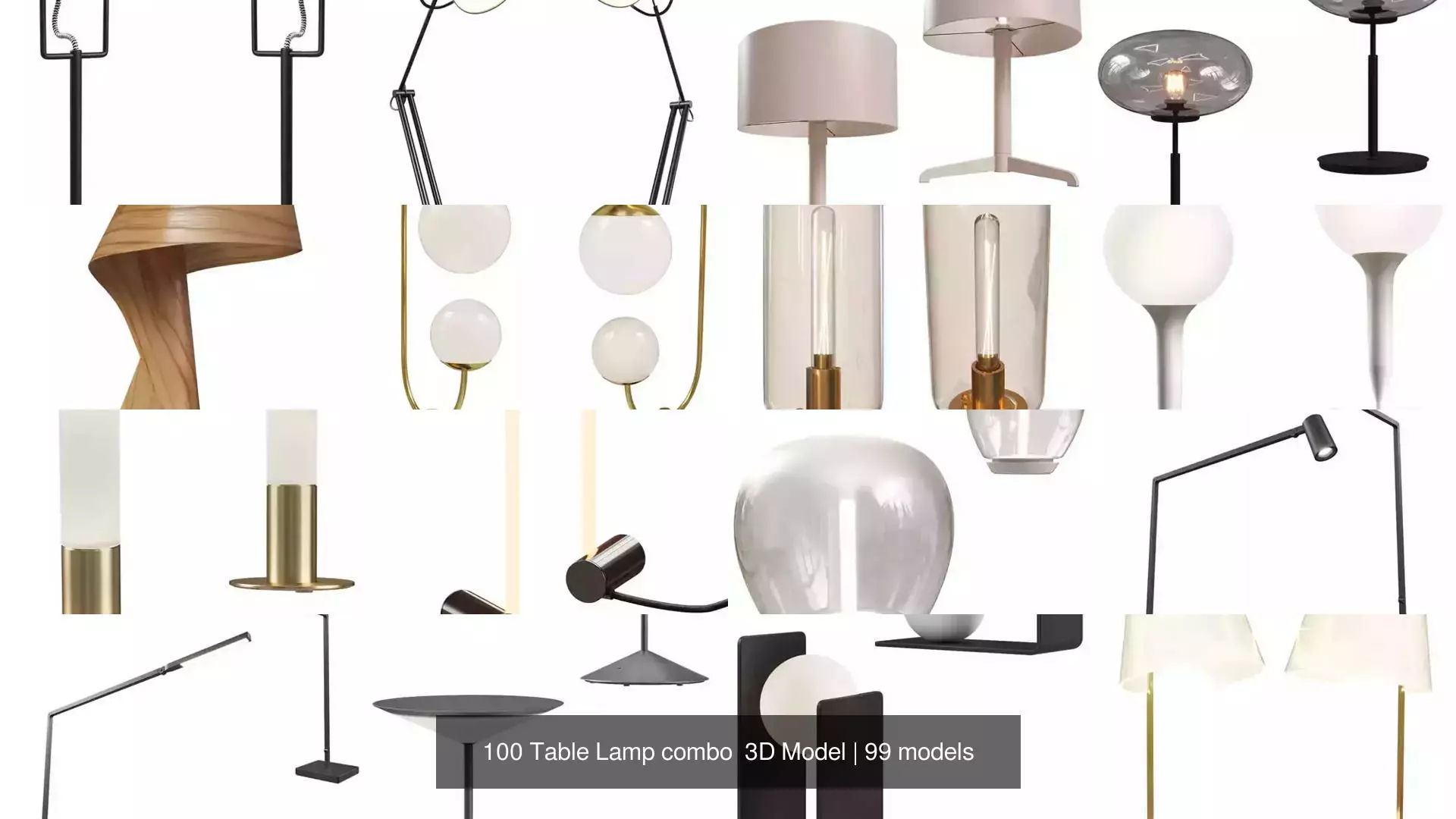 100 Table Lamp combo 3D Model 3D Model Collection_15