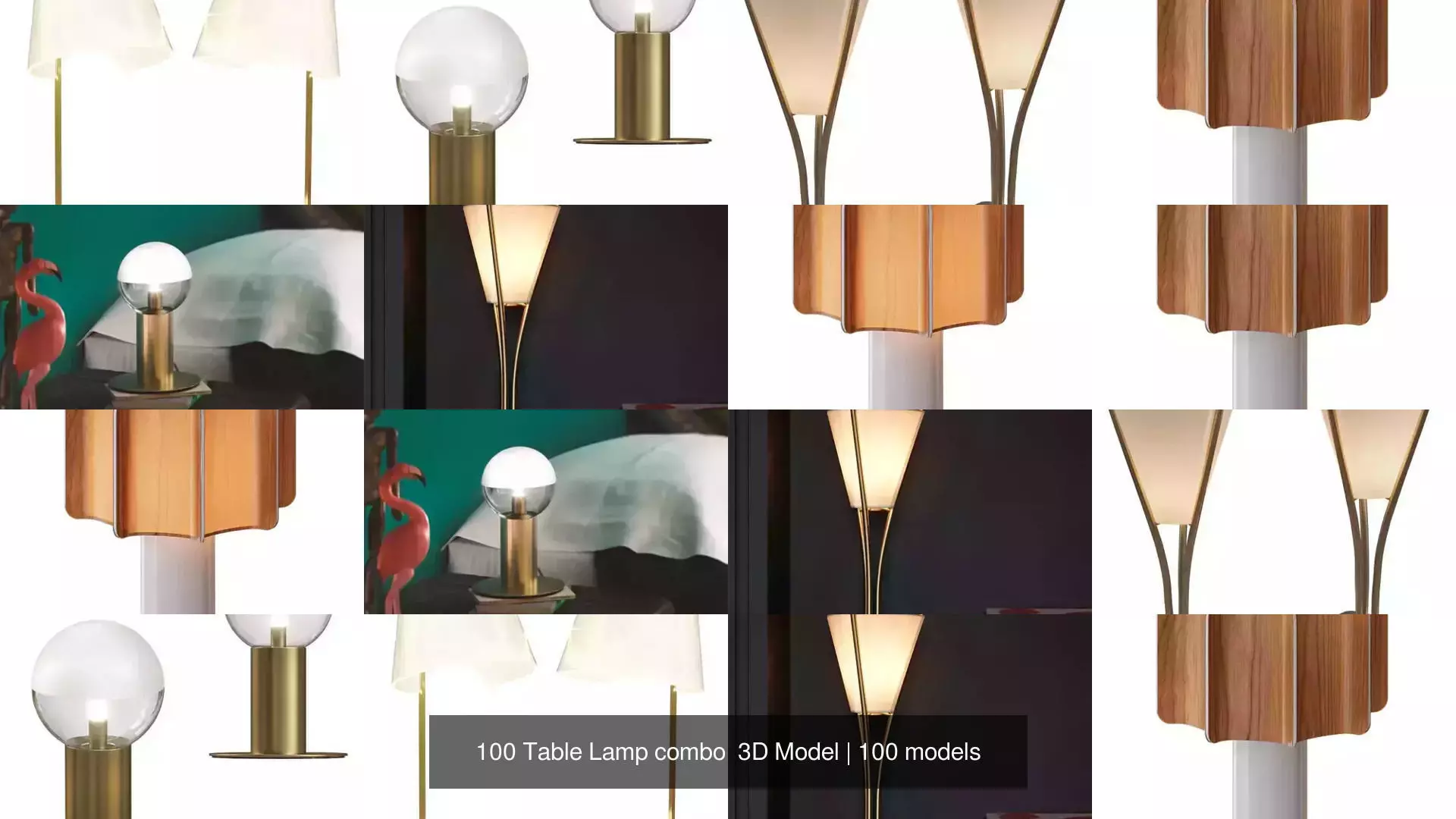 100 Table Lamp combo 3D Model 3D Model Collection_17